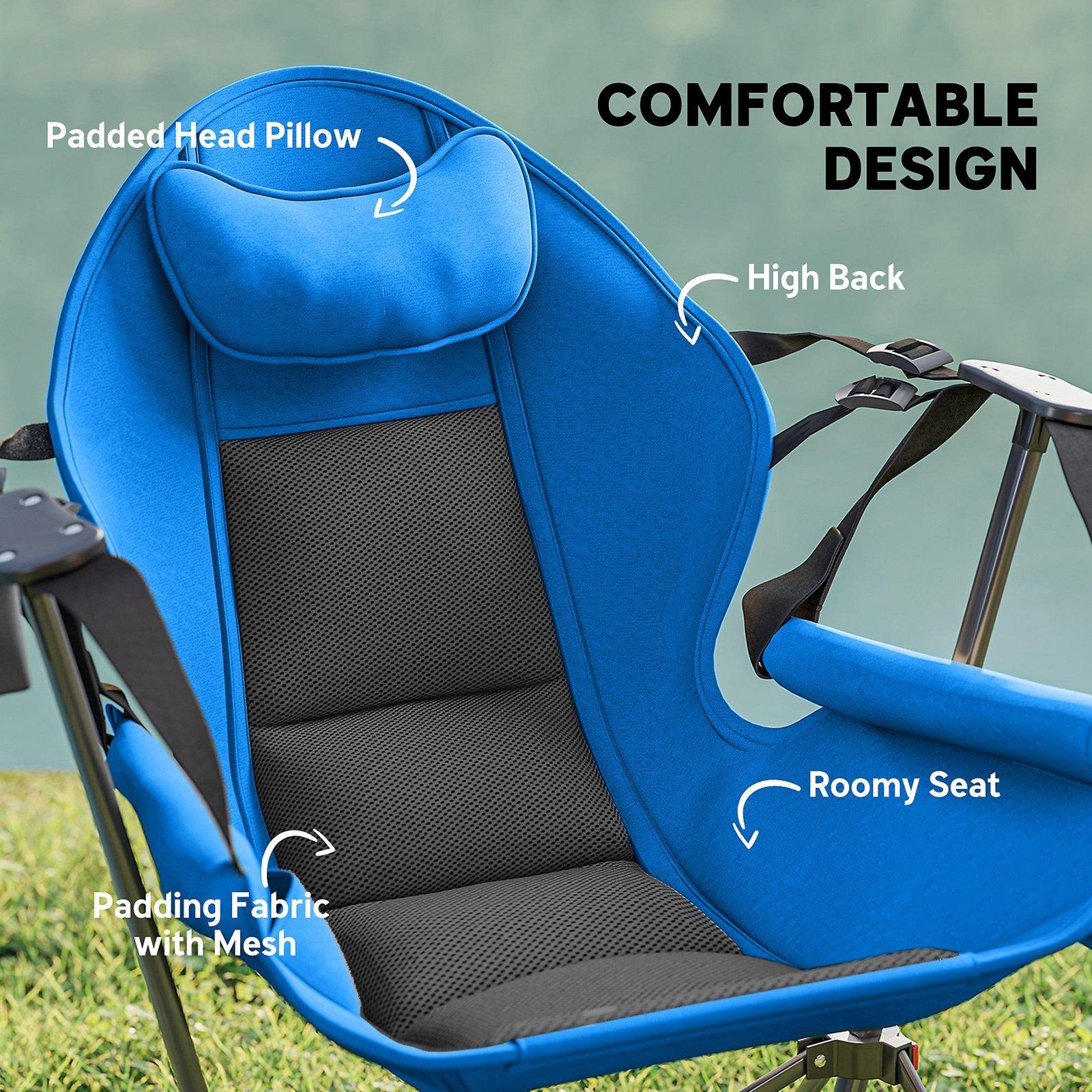 Blue - Outsunny - Hammock Camping Chair Set of 2 - 4