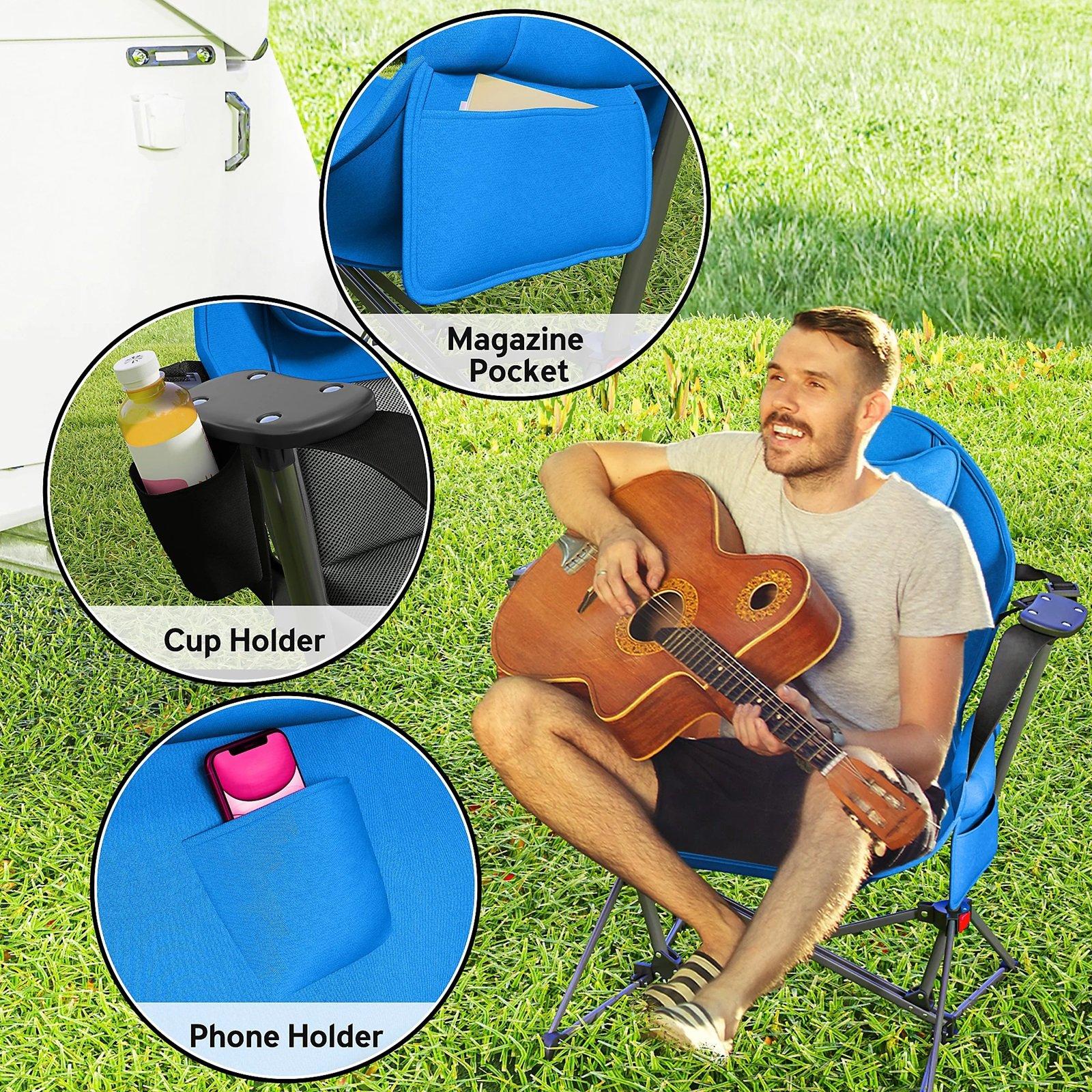 Blue - Outsunny - Hammock Camping Chair Set of 2 - 5