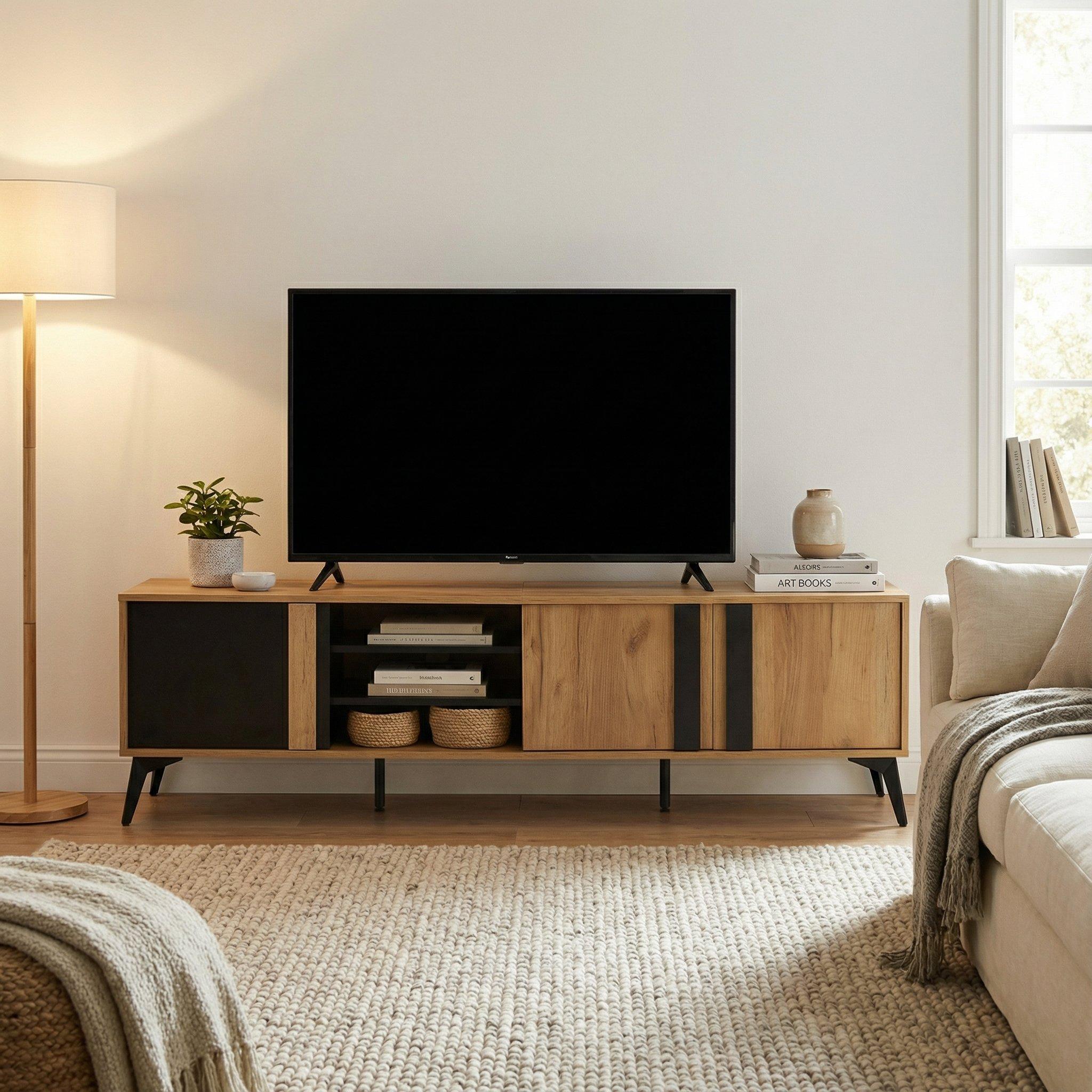 Brown - Urban Meuble - Wood TV Stand Modern Design - 1