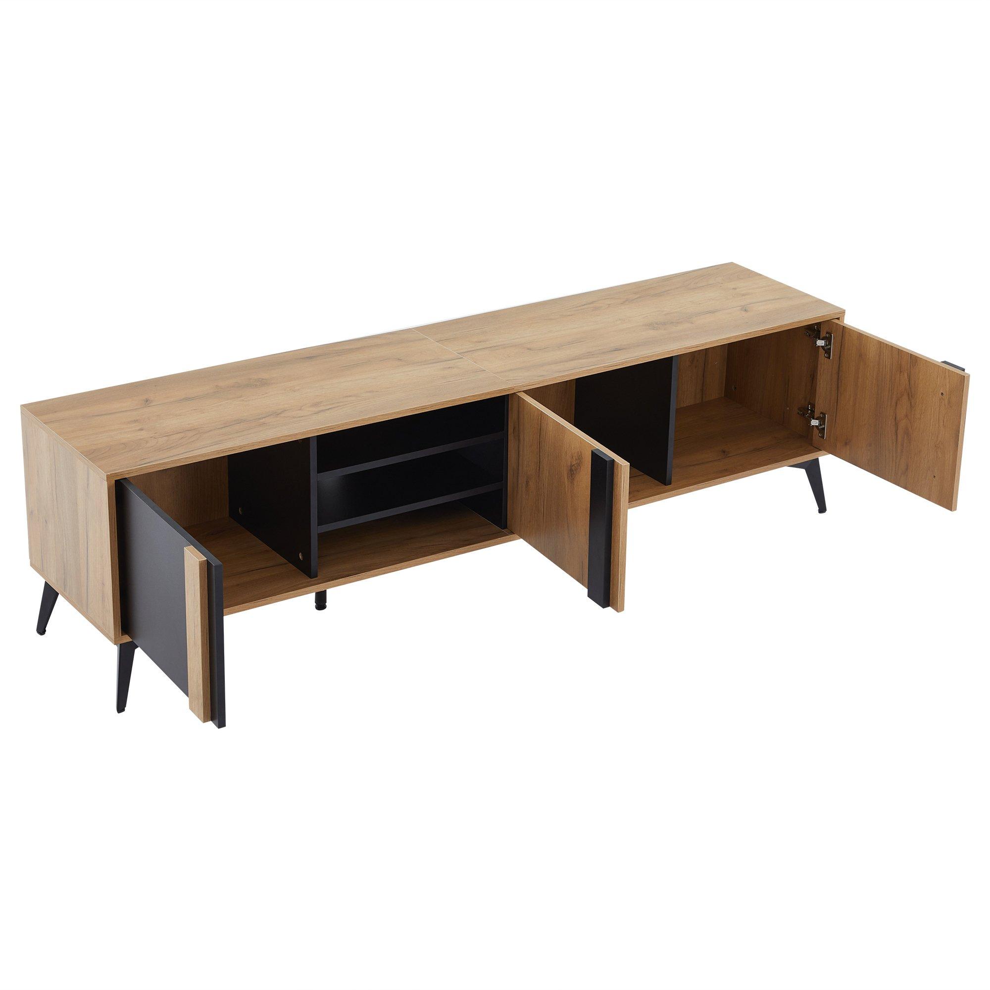 Brown - Urban Meuble - Wood TV Stand Modern Design - 10