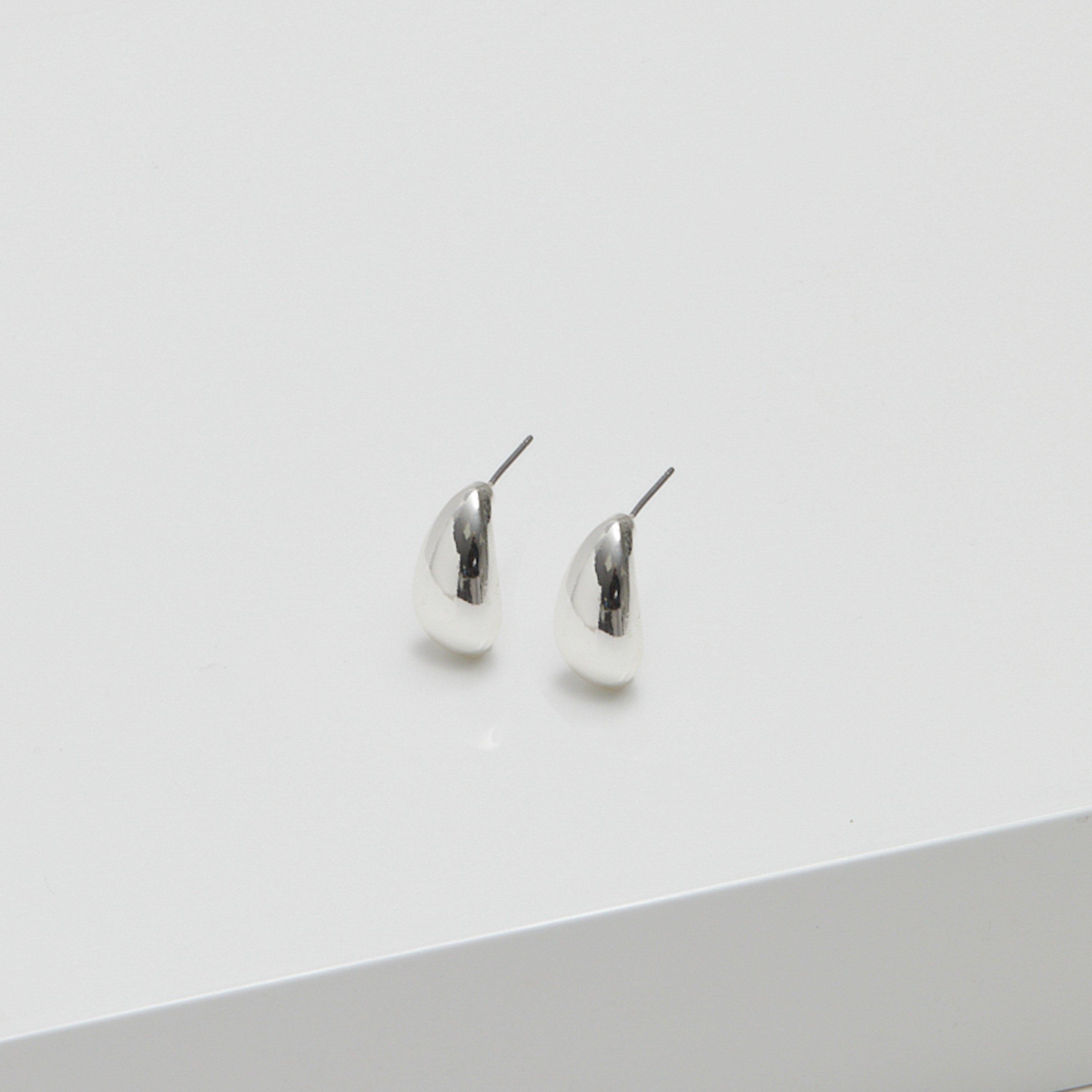 Silver - Inicio - Silver Plated Teardrop Earrings - Gift Pouch - 2