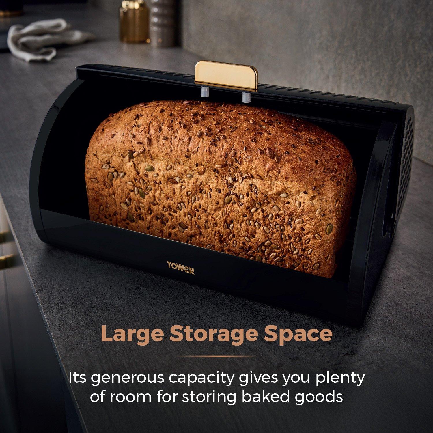 Black - Tower - Empire Roll Top Bread Bin - 3