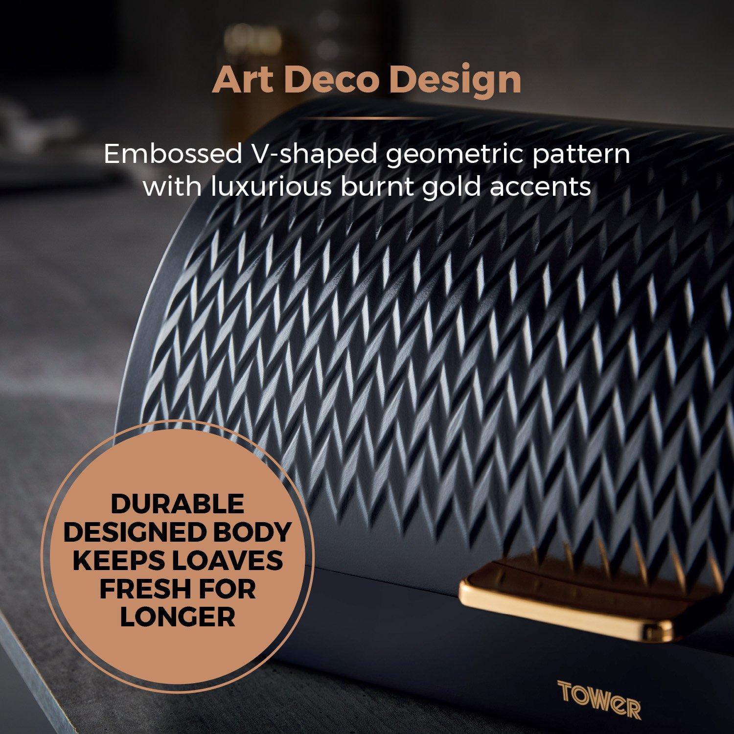 Black - Tower - Empire Roll Top Bread Bin - 4