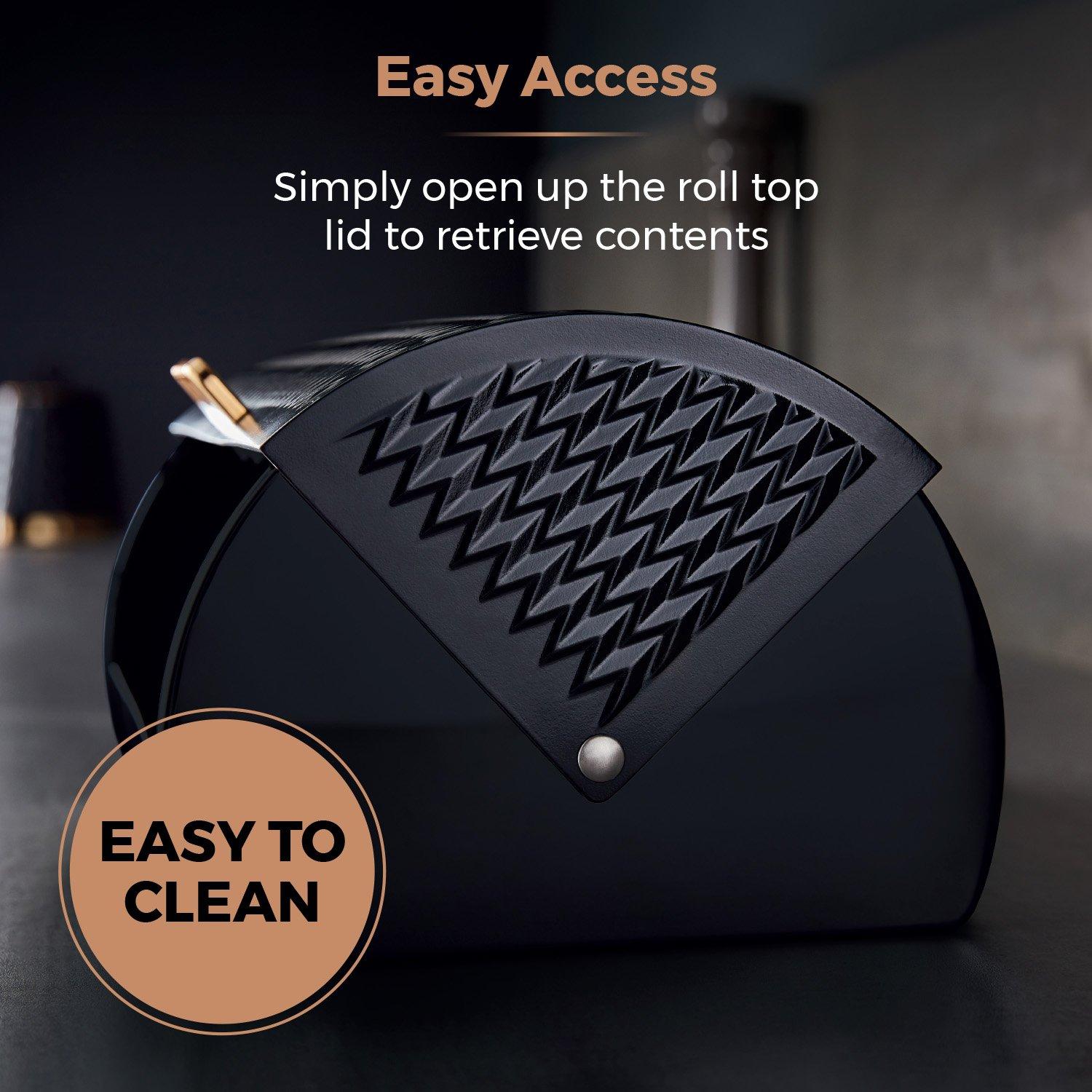 Black - Tower - Empire Roll Top Bread Bin - 5