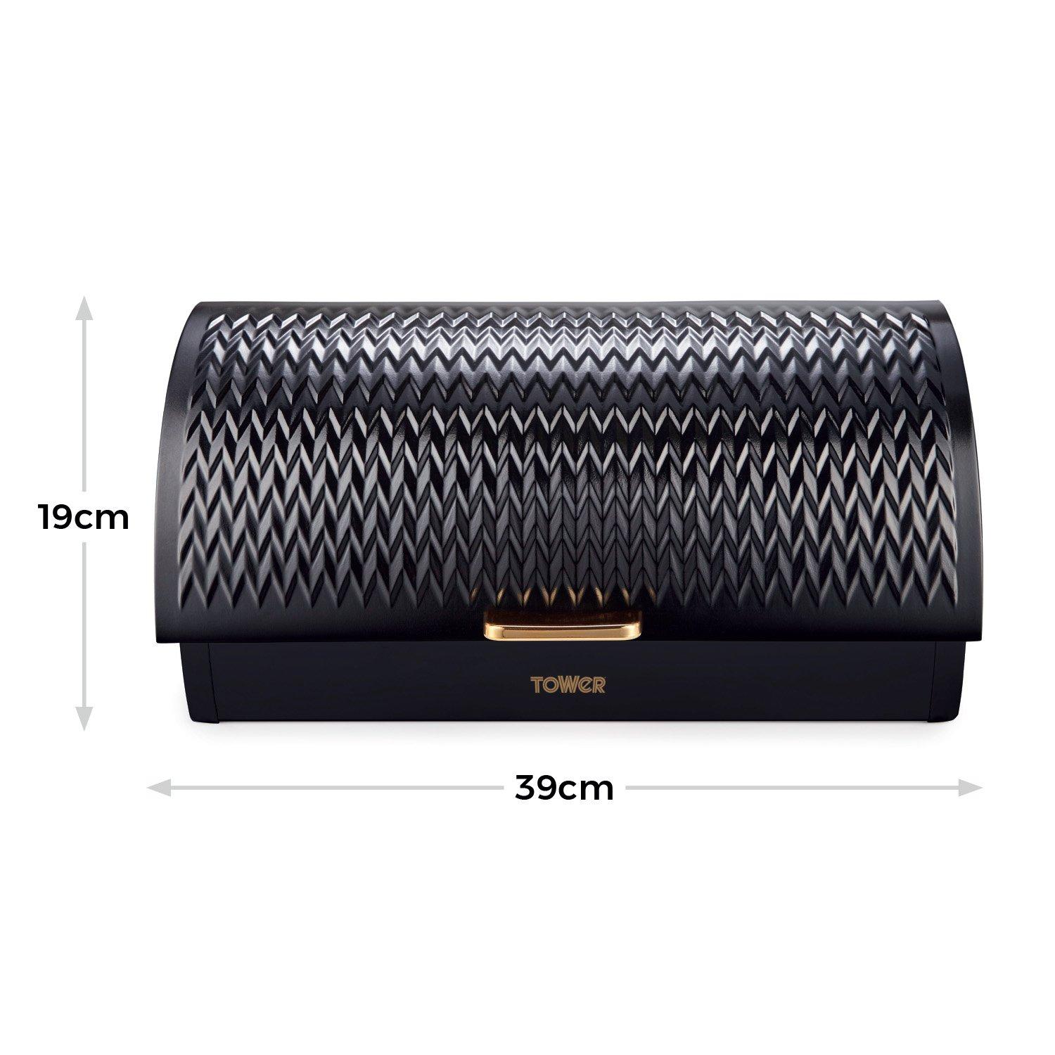 Black - Tower - Empire Roll Top Bread Bin - 7