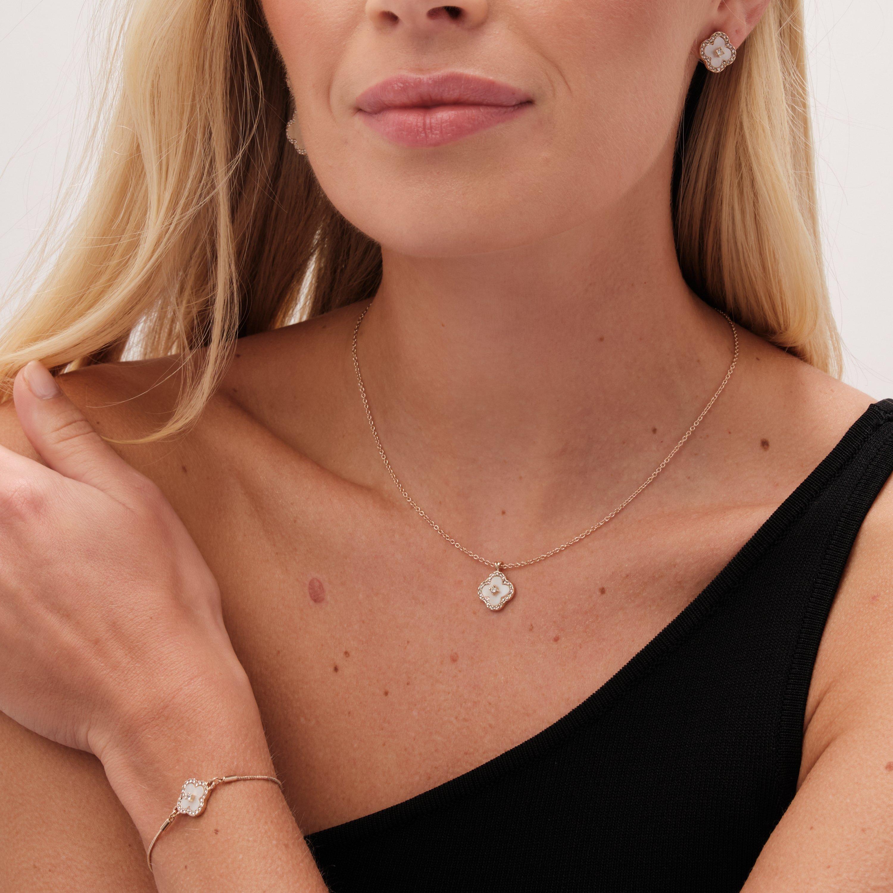 Gold - Jon Richard - Gold Plated Crystal Clover Trio Set - Gift Boxed - 5