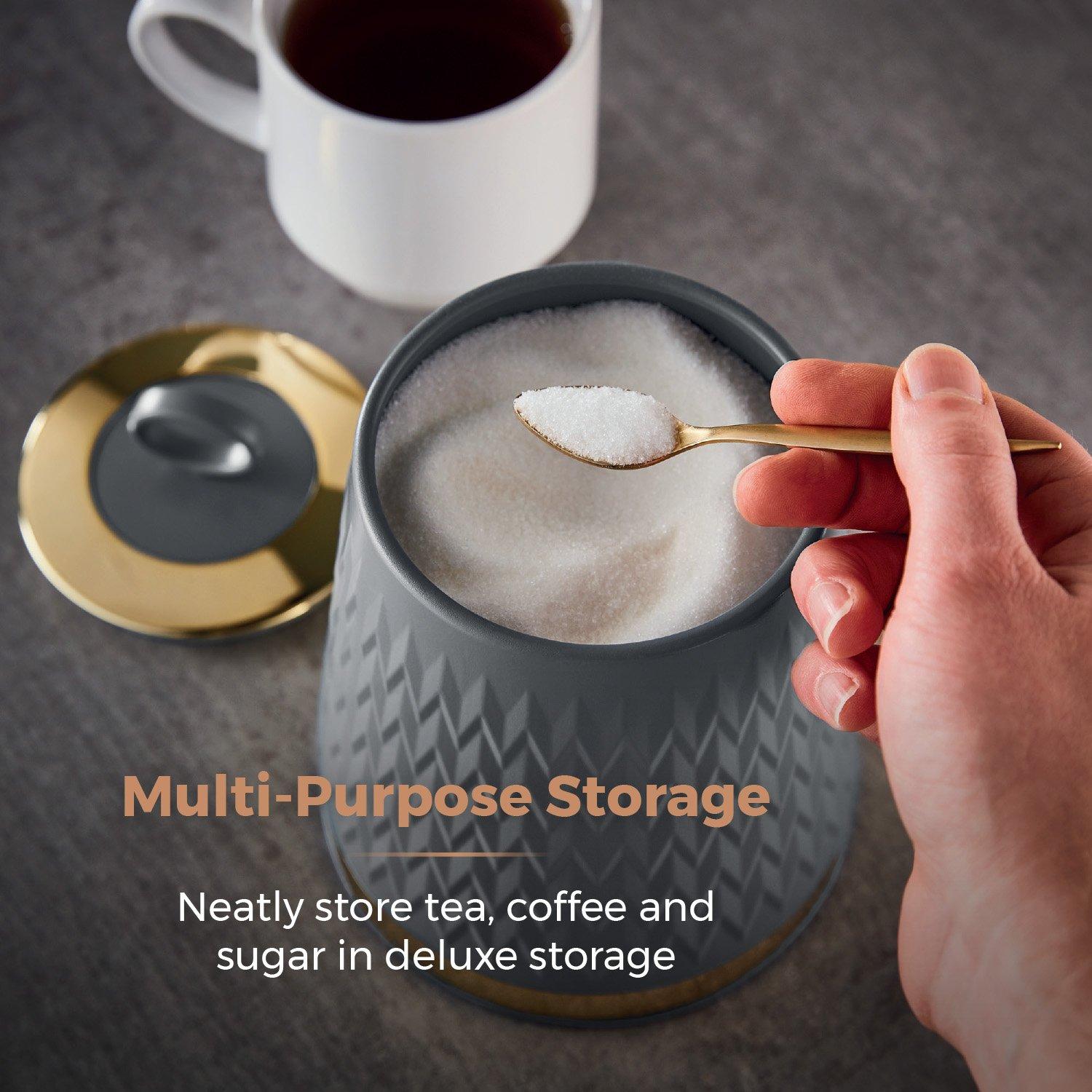 Grey - Tower - Empire Set Of 3 Canisters - 3