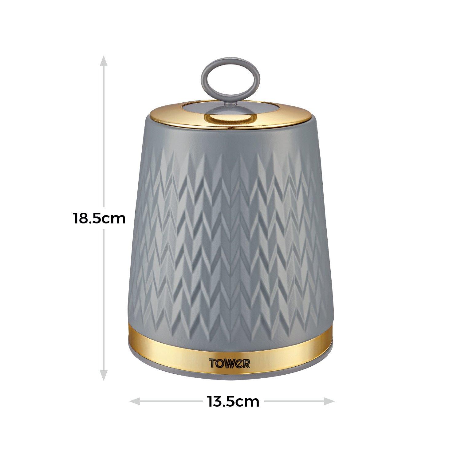 Grey - Tower - Empire Set Of 3 Canisters - 7