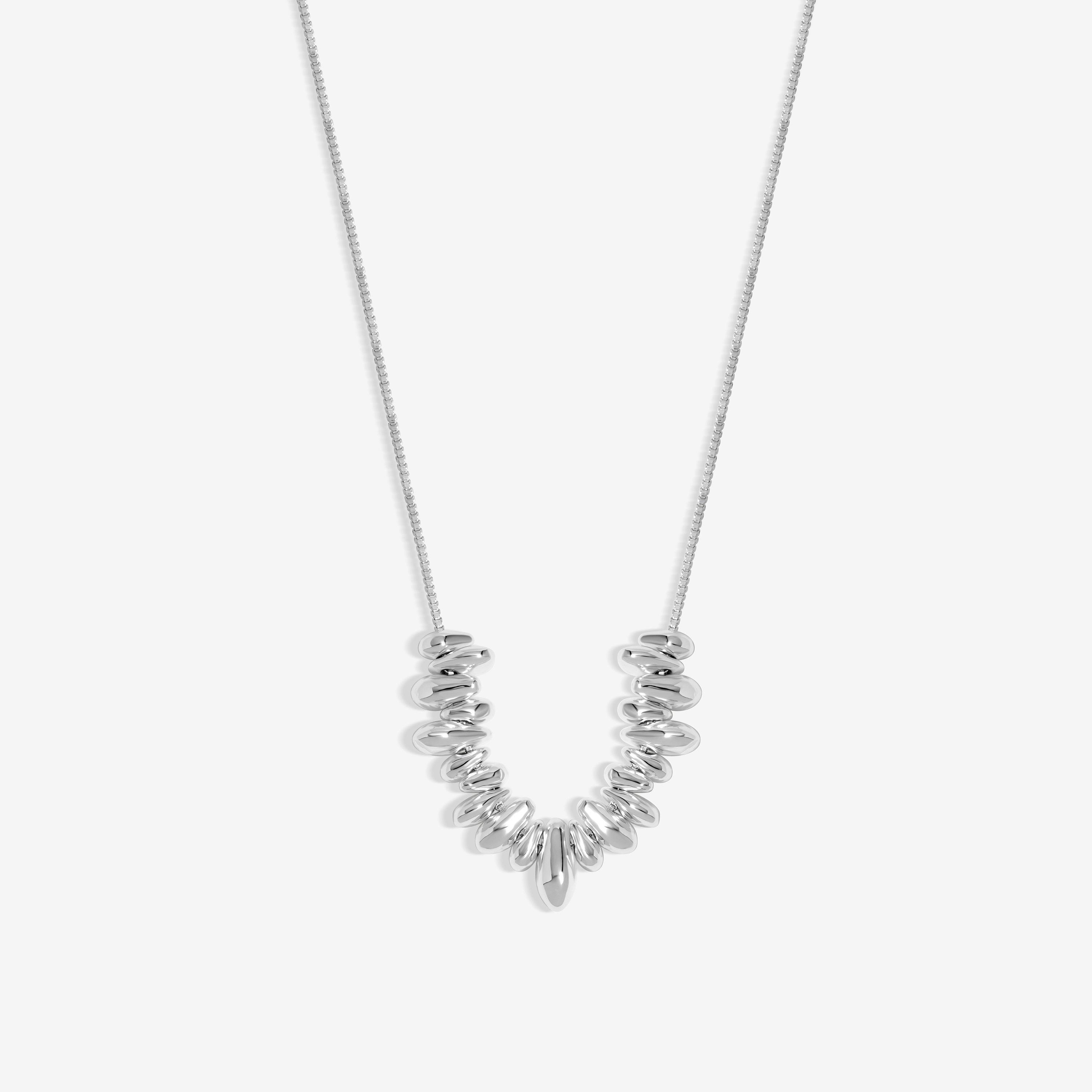 Silver - Inicio - Silver Plated Nugget Necklace - Gift Pouch - 1