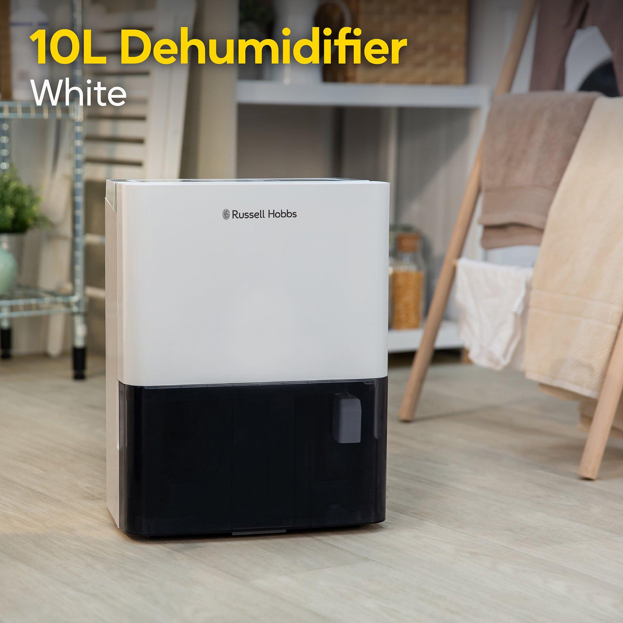 White - Russell Hobbs - Russell Hobbs RHDH1001 10L Dehumidifier - 3