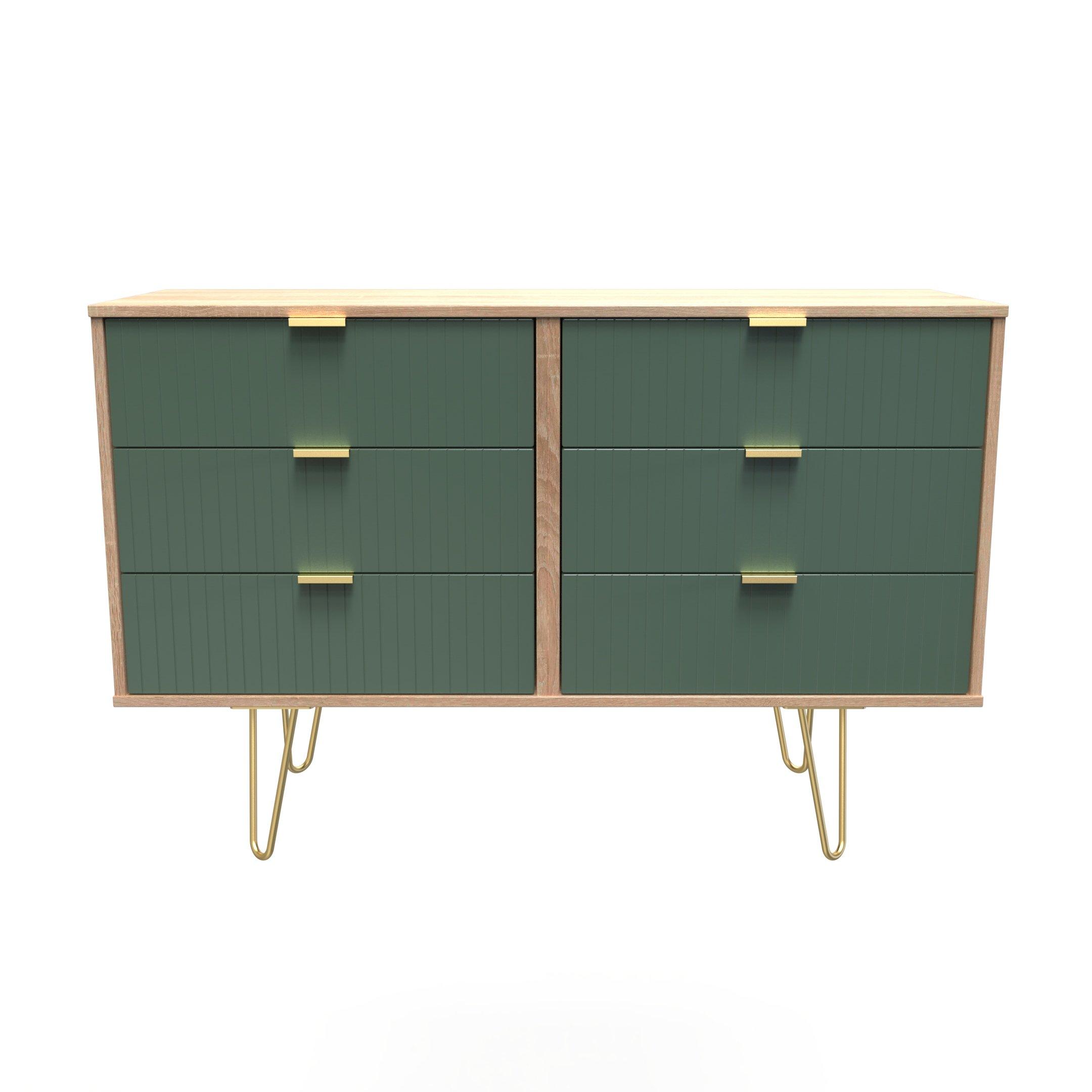 Labrador Green - Welcome Furniture - Linear 6 Drawer Midi Chest - 1