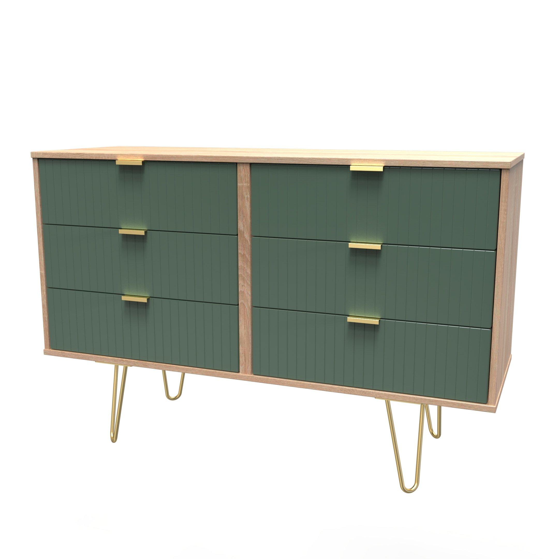 Labrador Green - Welcome Furniture - Linear 6 Drawer Midi Chest - 3