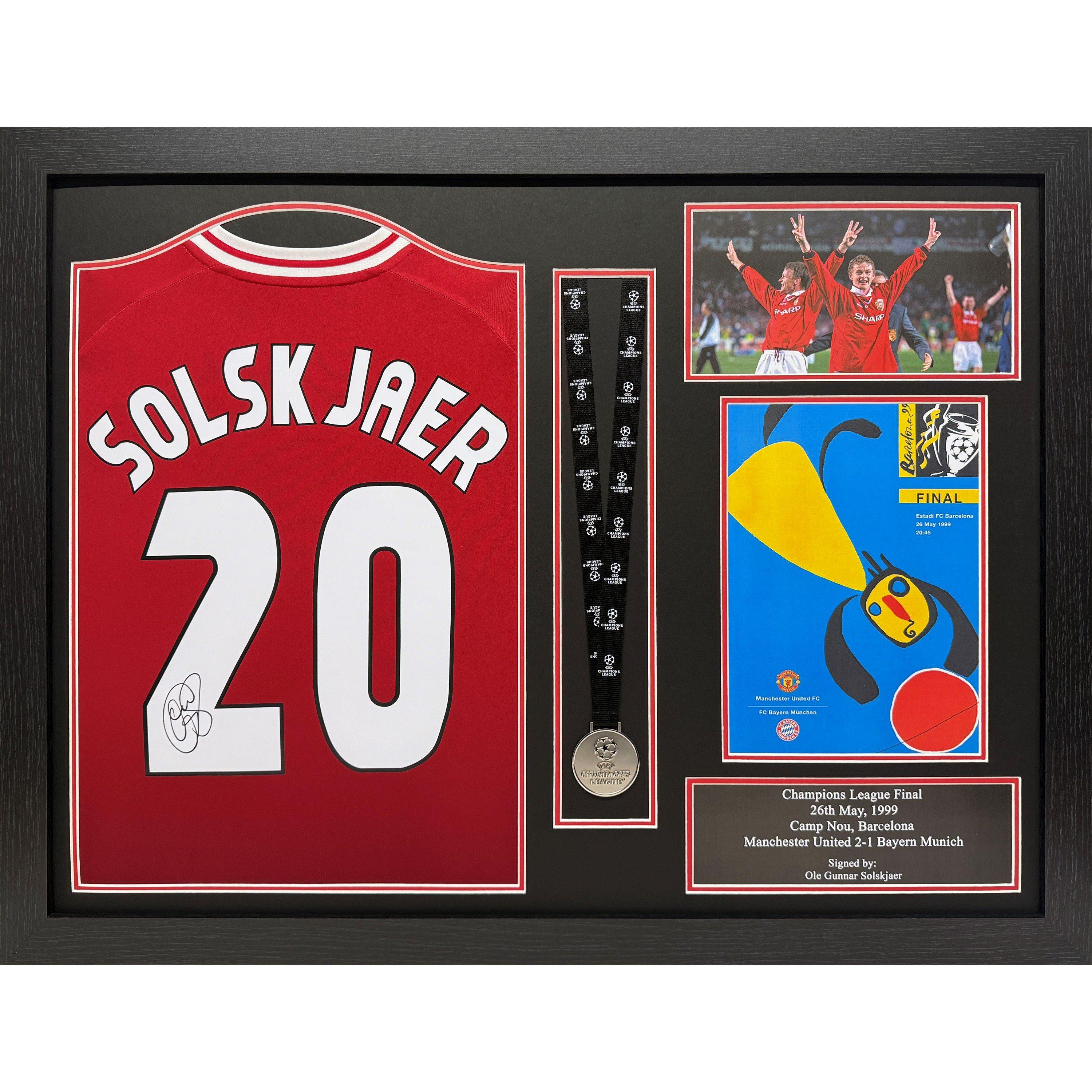 Allstarsignings Ltd  Ole Gunnar Solskjaer Signed & Framed Manchester Un - Red