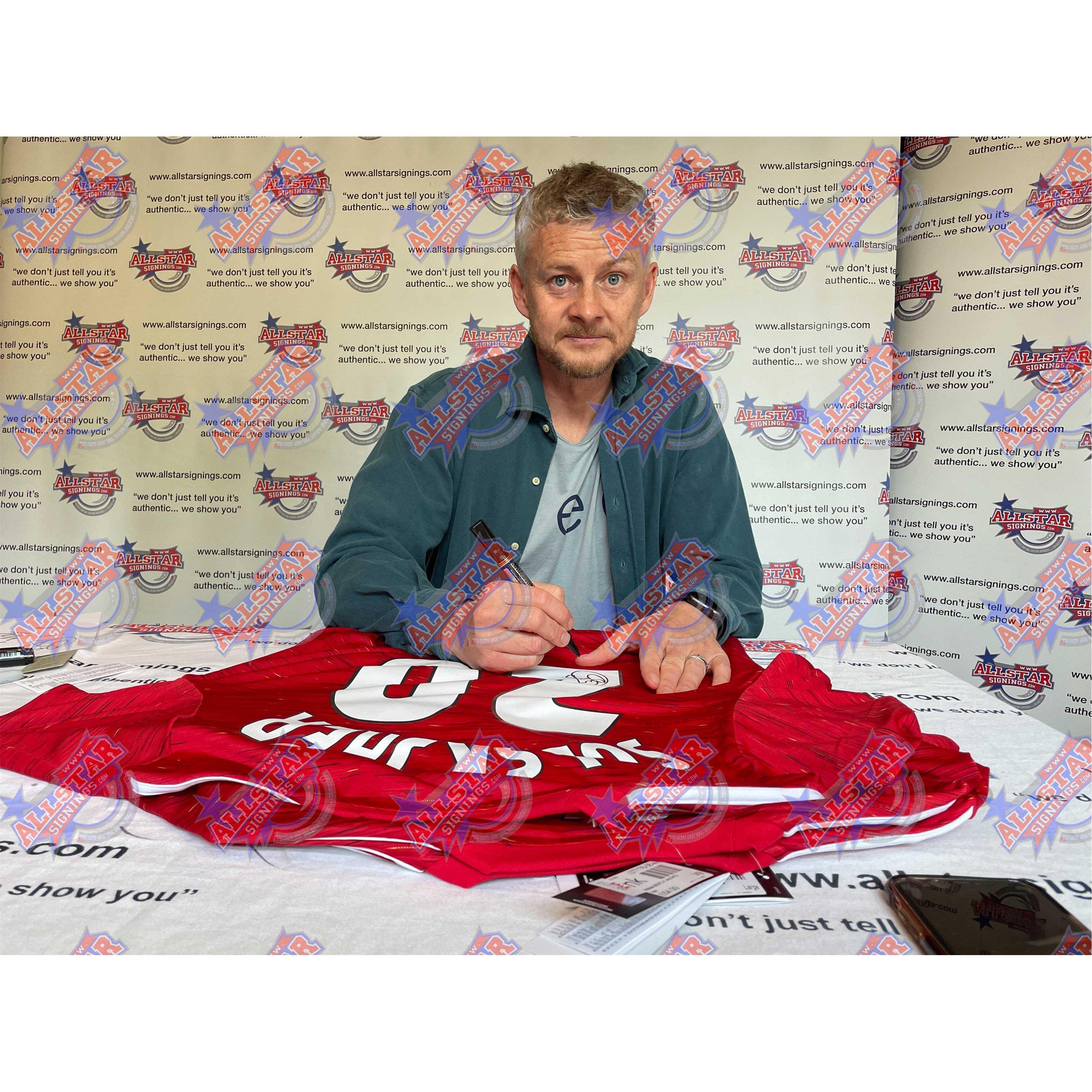 Red - AllStarSignings Ltd - Ole Gunnar Solskjaer signed & framed Manchester Un - 2