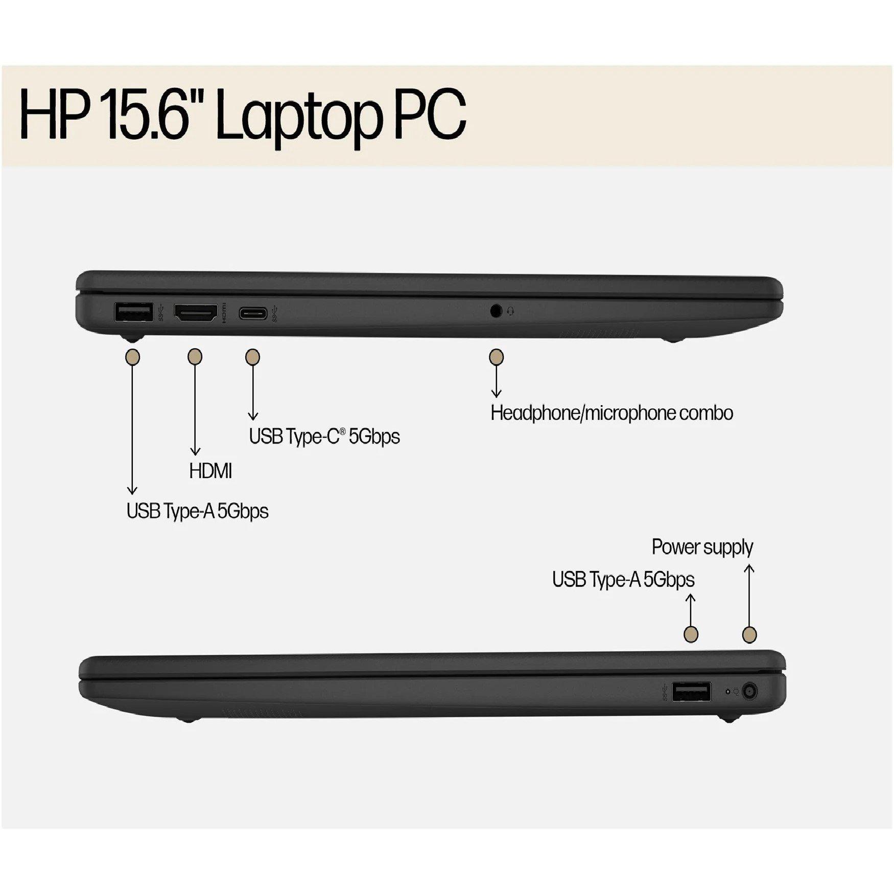 Black - HP - HP 15 Laptop Ryzen 5 8GB 512GB Win 11 Home - 3