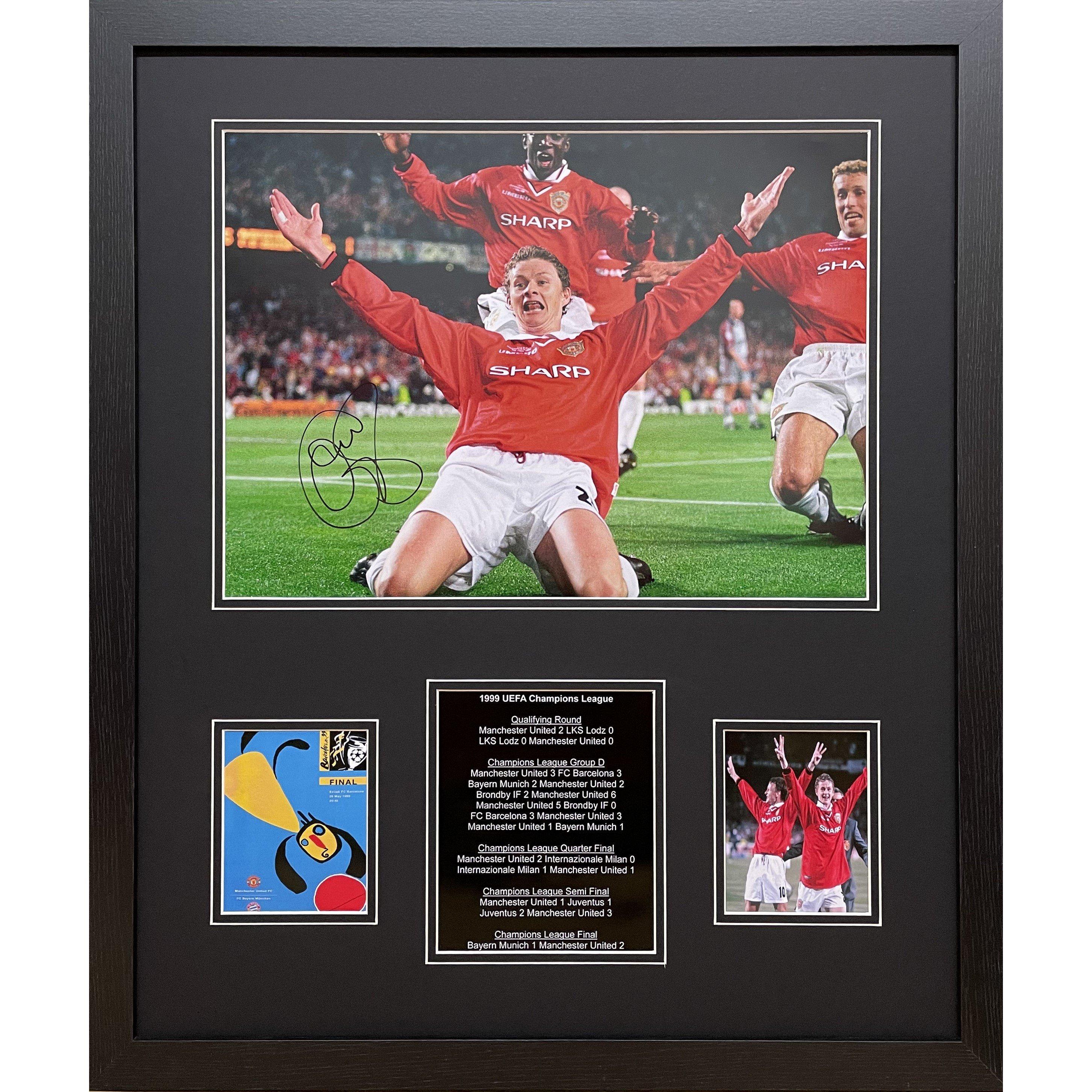 Allstarsignings Ltd  Ole Gunnar Solskjaer Signed & Framed Manchester Un - Red