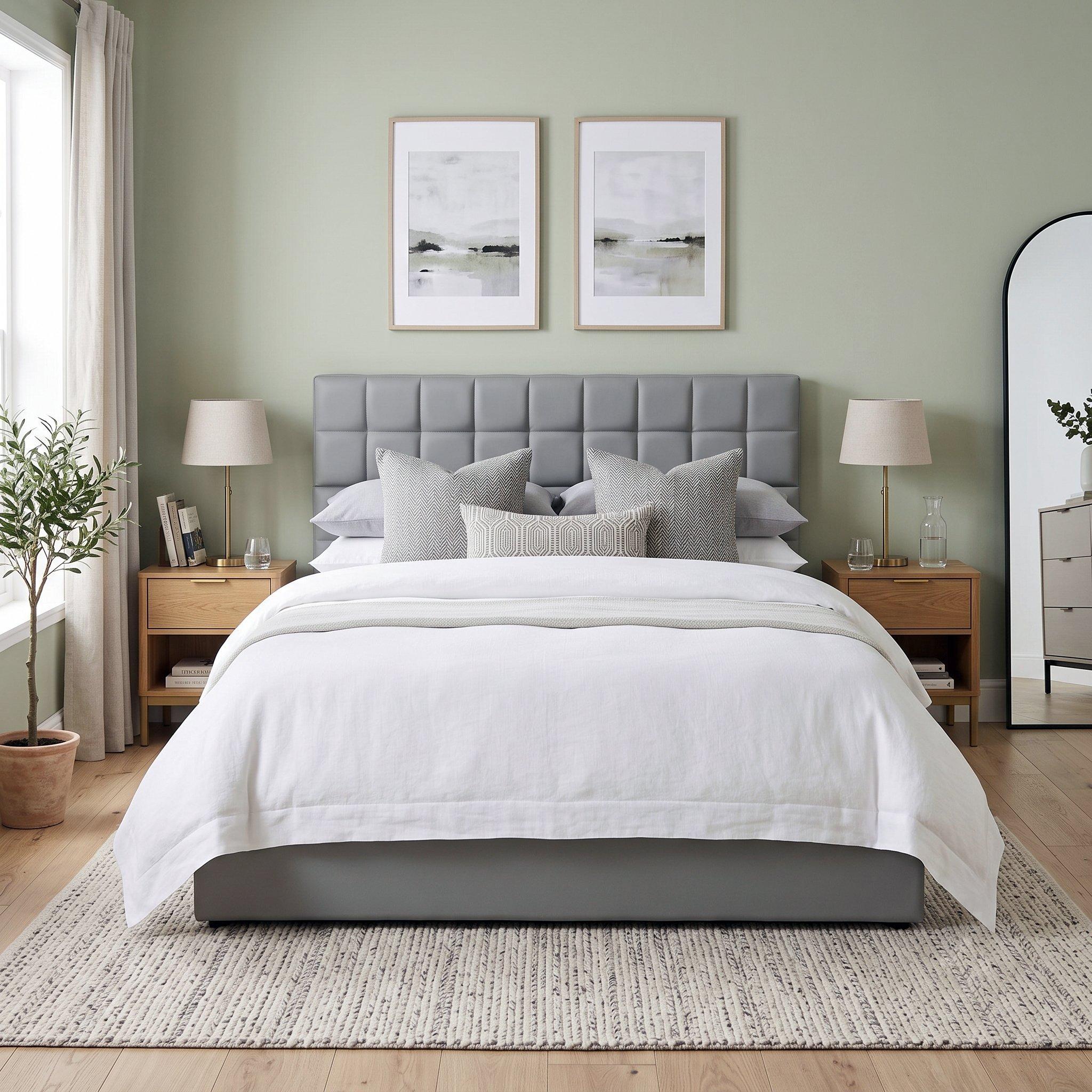 Grey - Urban Meuble - Hydraulic Upholstered Bed with Storage Drawers - 2