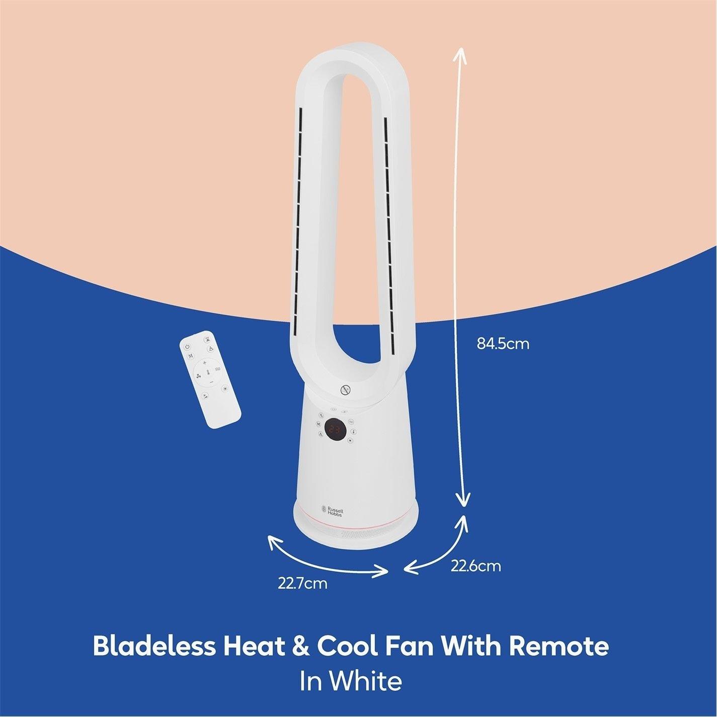 White - Russell Hobbs - RHBHC2030W Bladeless Heat and Cool Fan with Remote - 2
