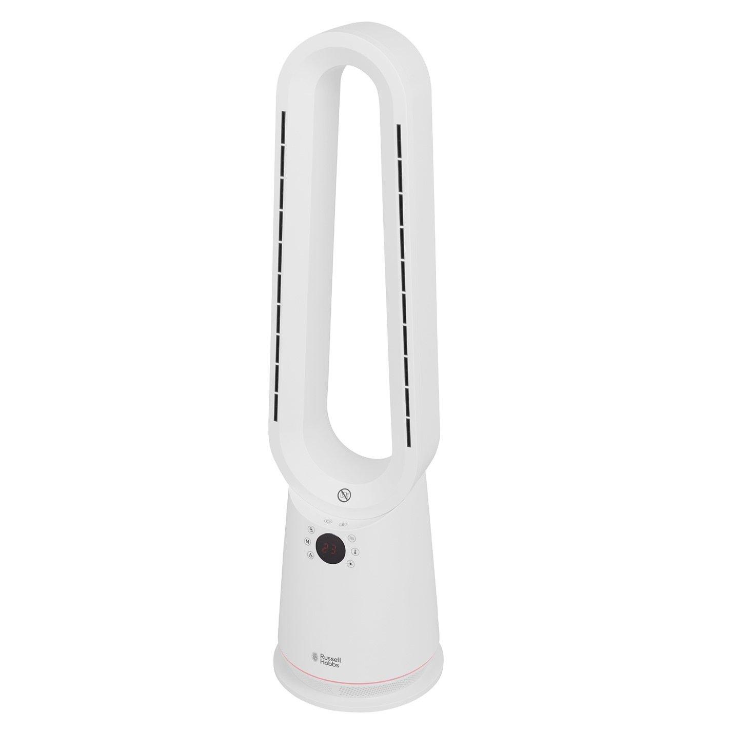 White - Russell Hobbs - RHBHC2030W Bladeless Heat and Cool Fan with Remote - 12