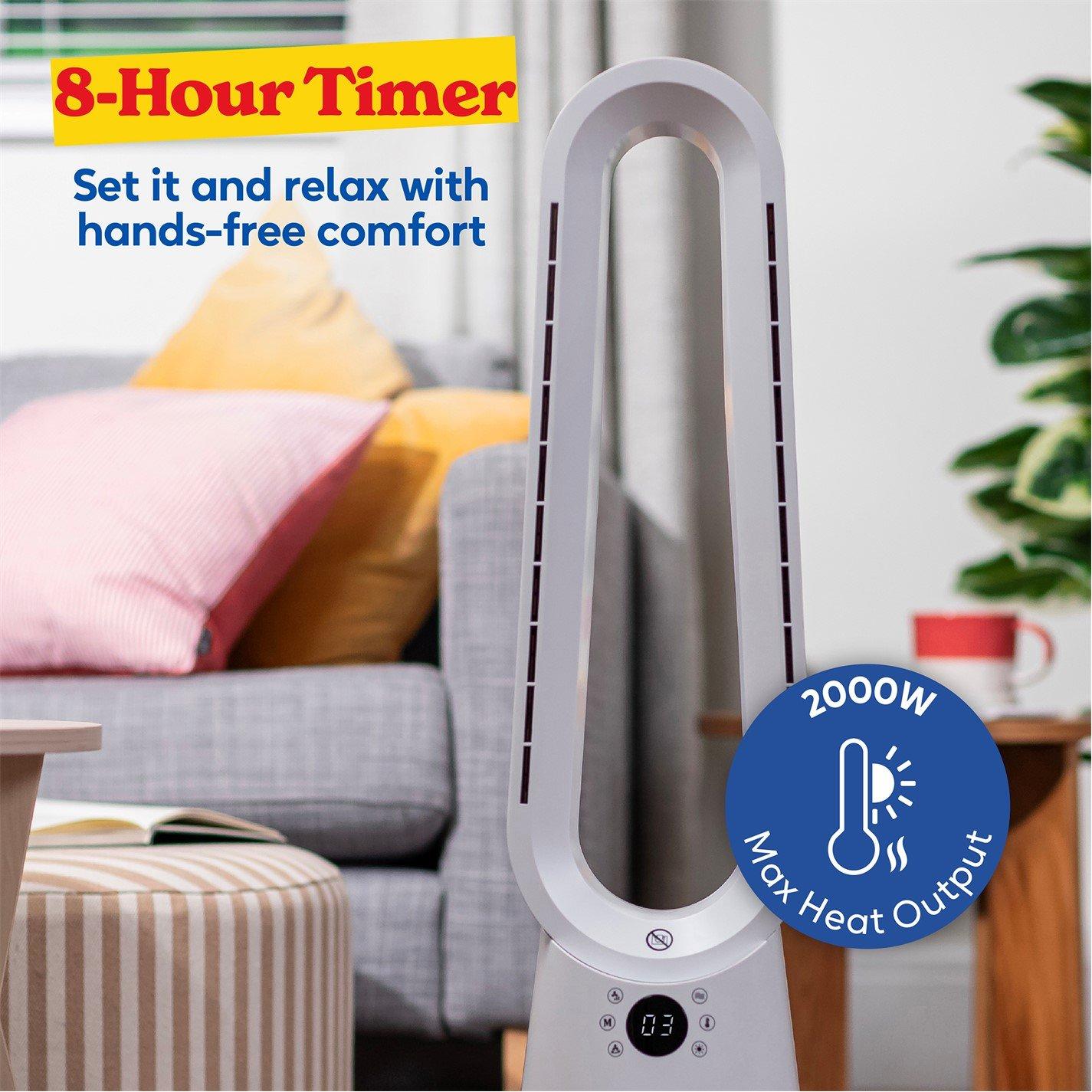 White - Russell Hobbs - RHBHC2030W Bladeless Heat and Cool Fan with Remote - 6