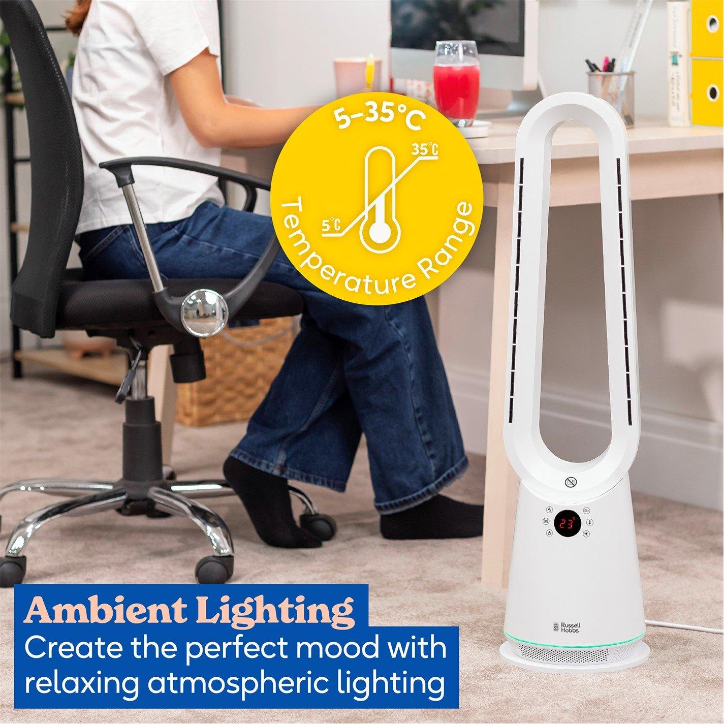 White - Russell Hobbs - RHBHC2030W Bladeless Heat and Cool Fan with Remote - 8