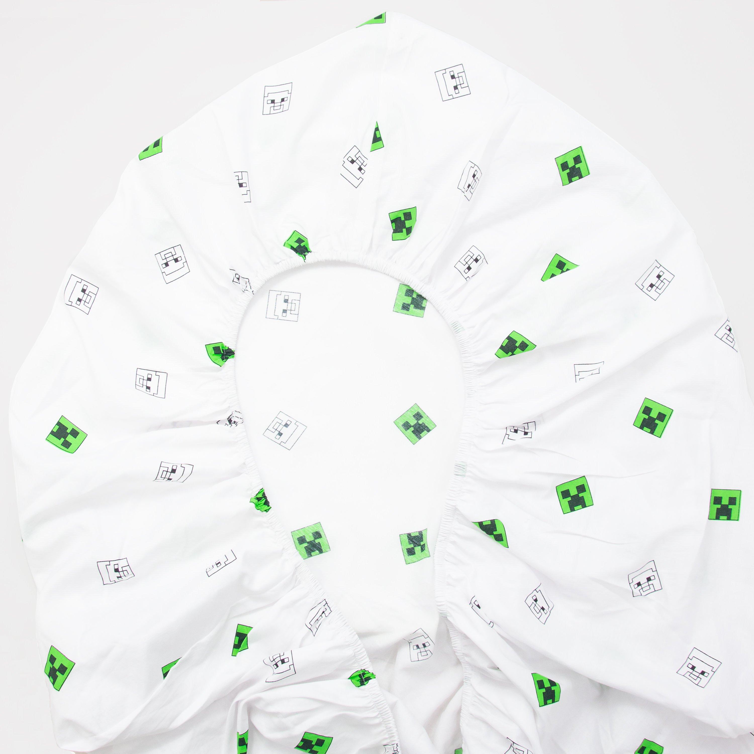 White - Minecraft - Minecraft Grids Double Fitted Sheet - 2