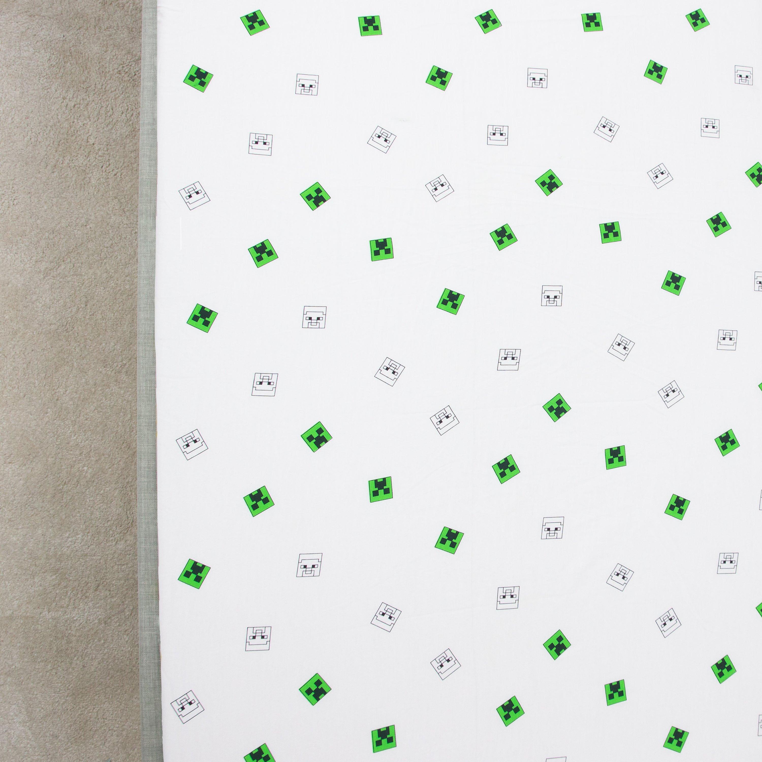 White - Minecraft - Minecraft Grids Double Fitted Sheet - 4