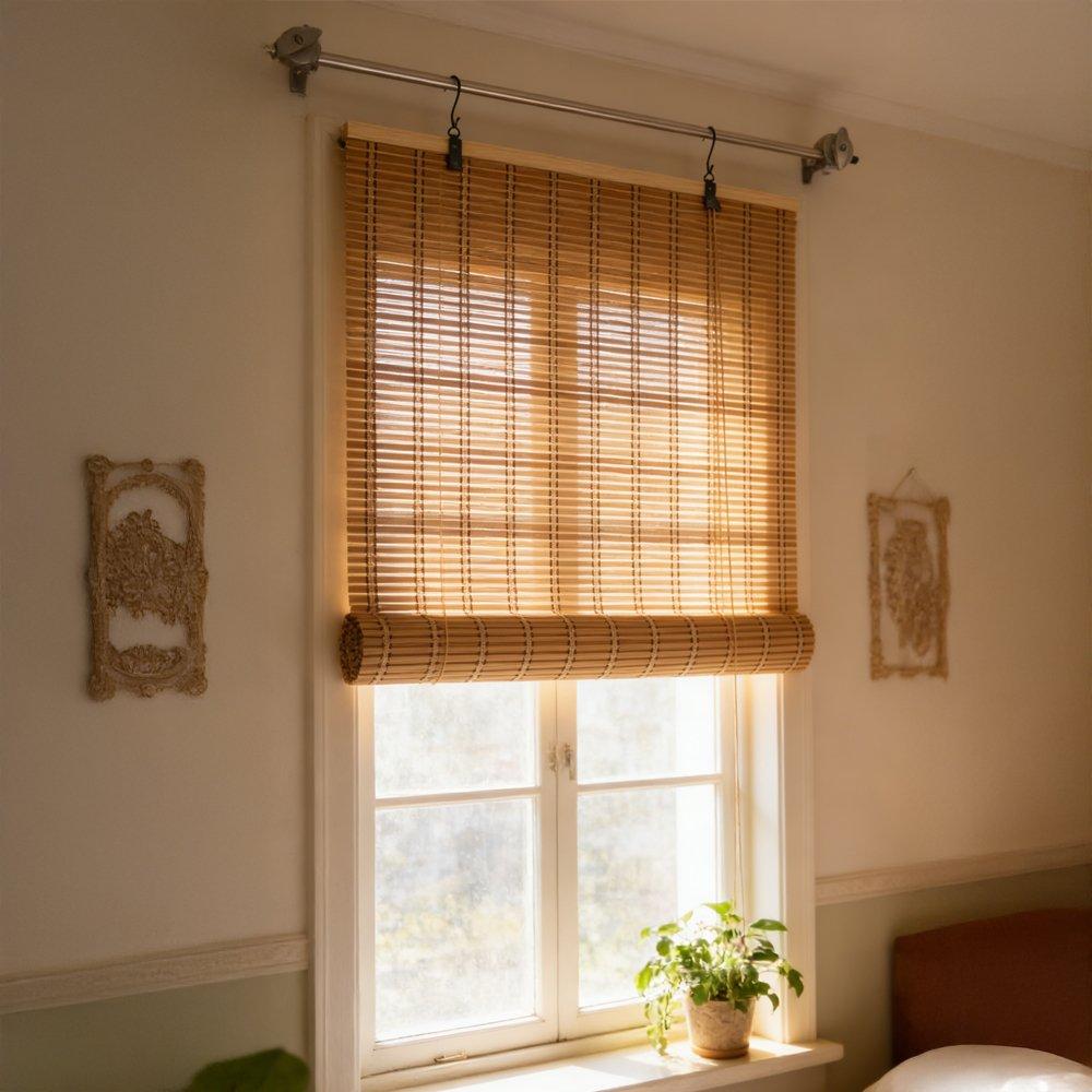 Brown - LIFE IDEAS - Roll-Up Bamboo Blinds - 1
