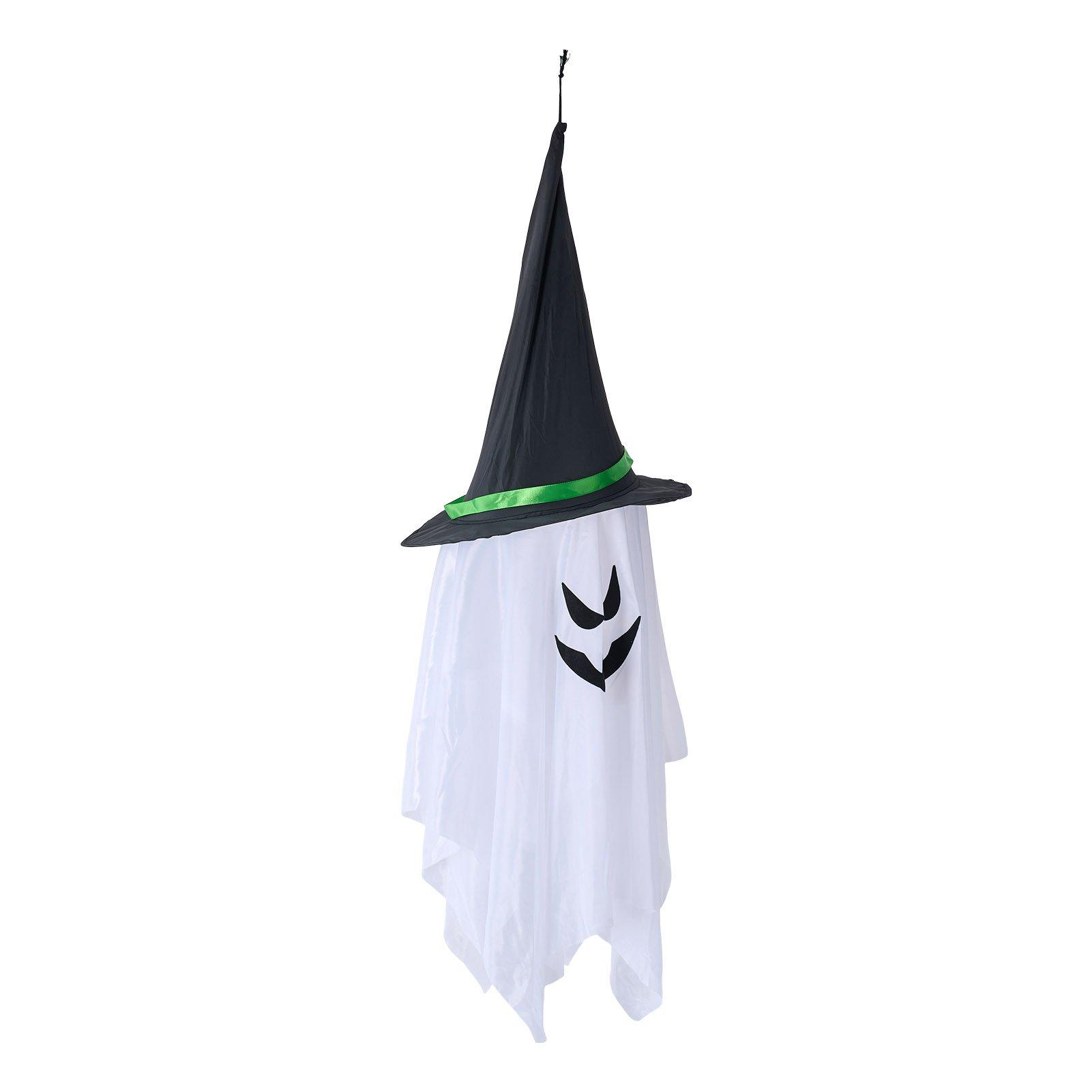 Black/White - LIFE IDEAS - 2pcs Halloween LED Glowing Ghost with Witch Hat - 3