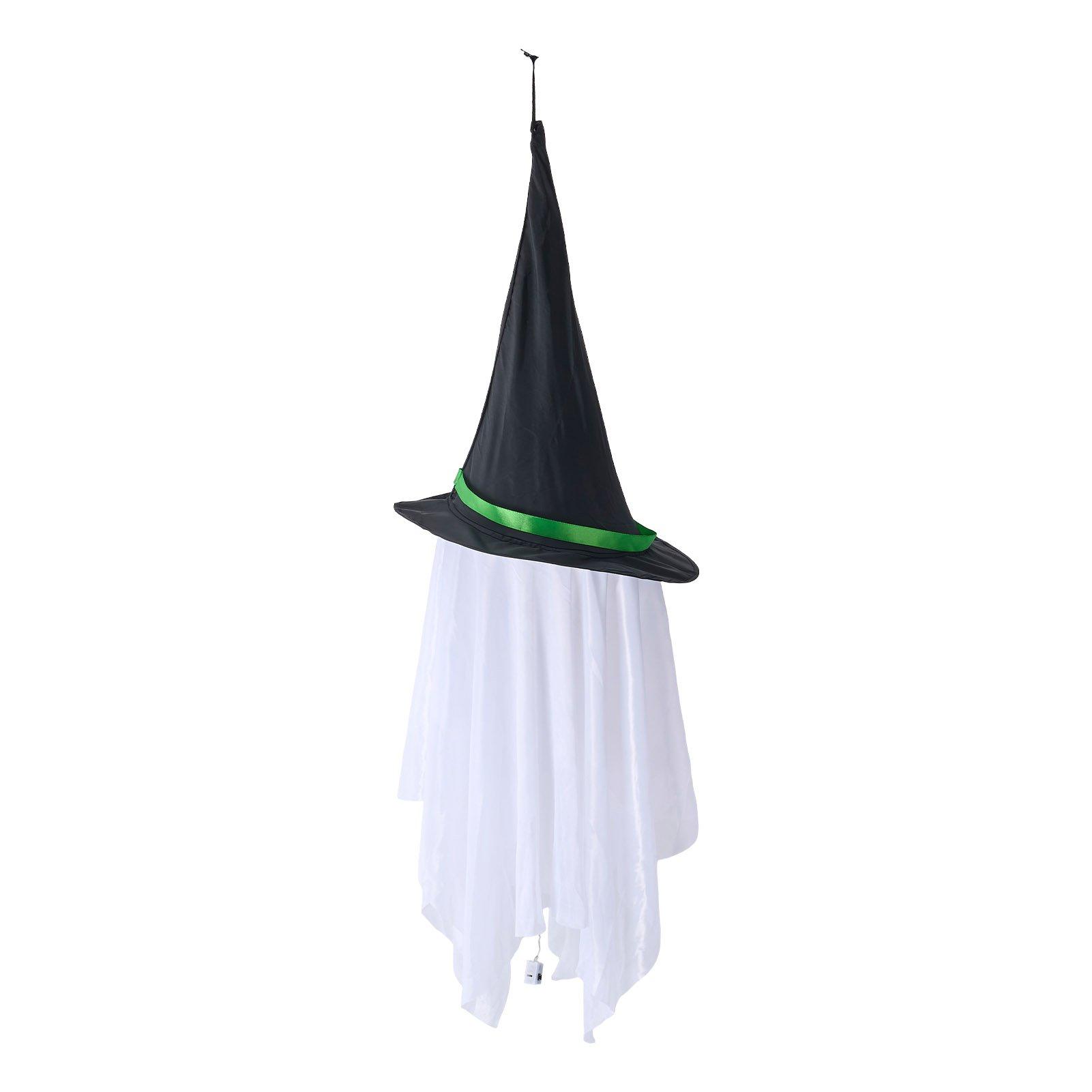 Black/White - LIFE IDEAS - 2pcs Halloween LED Glowing Ghost with Witch Hat - 4