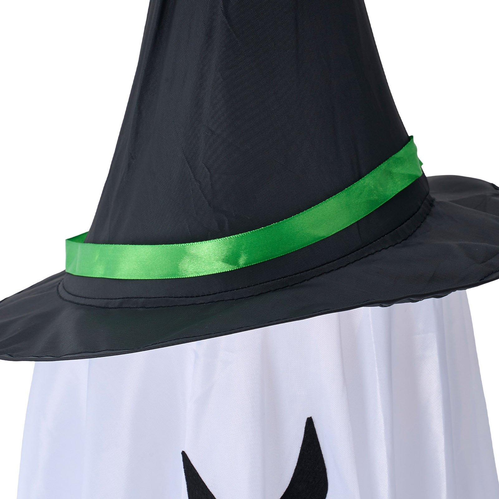 Black/White - LIFE IDEAS - 2pcs Halloween LED Glowing Ghost with Witch Hat - 6