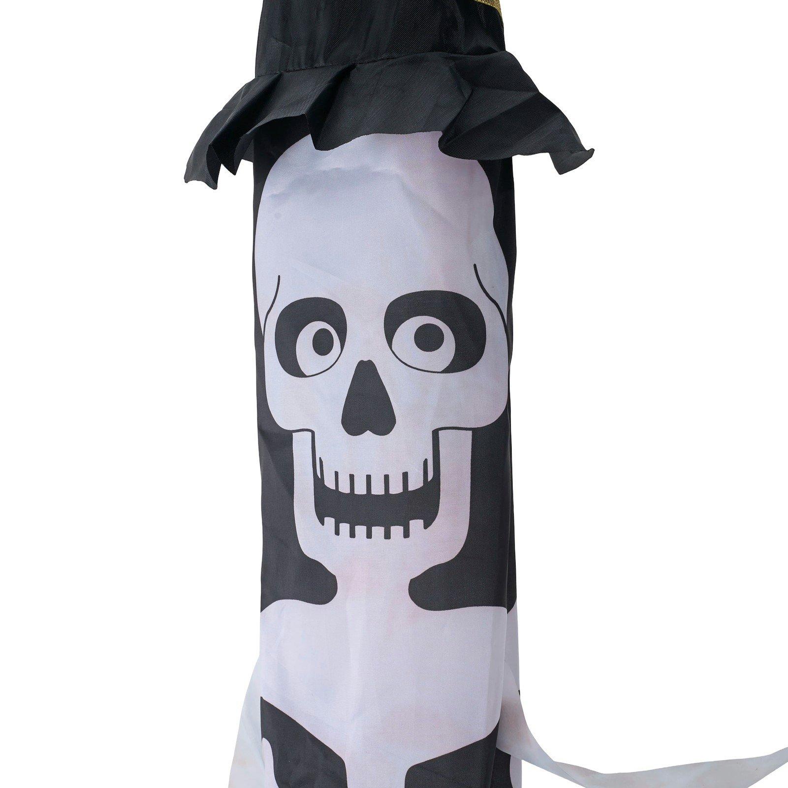 Black/White - LIFE IDEAS - 2pcs Halloween Skeleton Windsocks with Led Lights - 5