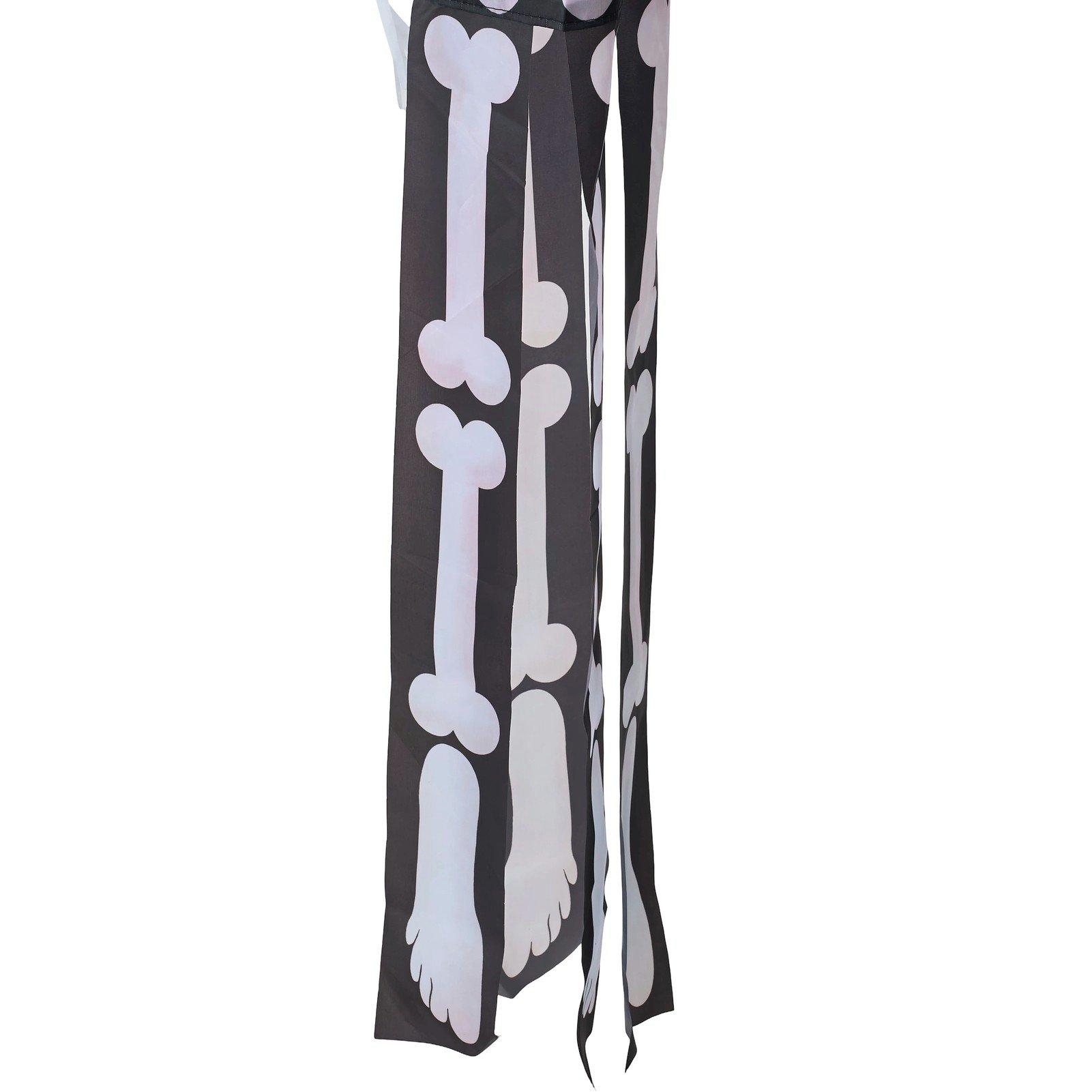 Black/White - LIFE IDEAS - 2pcs Halloween Skeleton Windsocks with Led Lights - 6