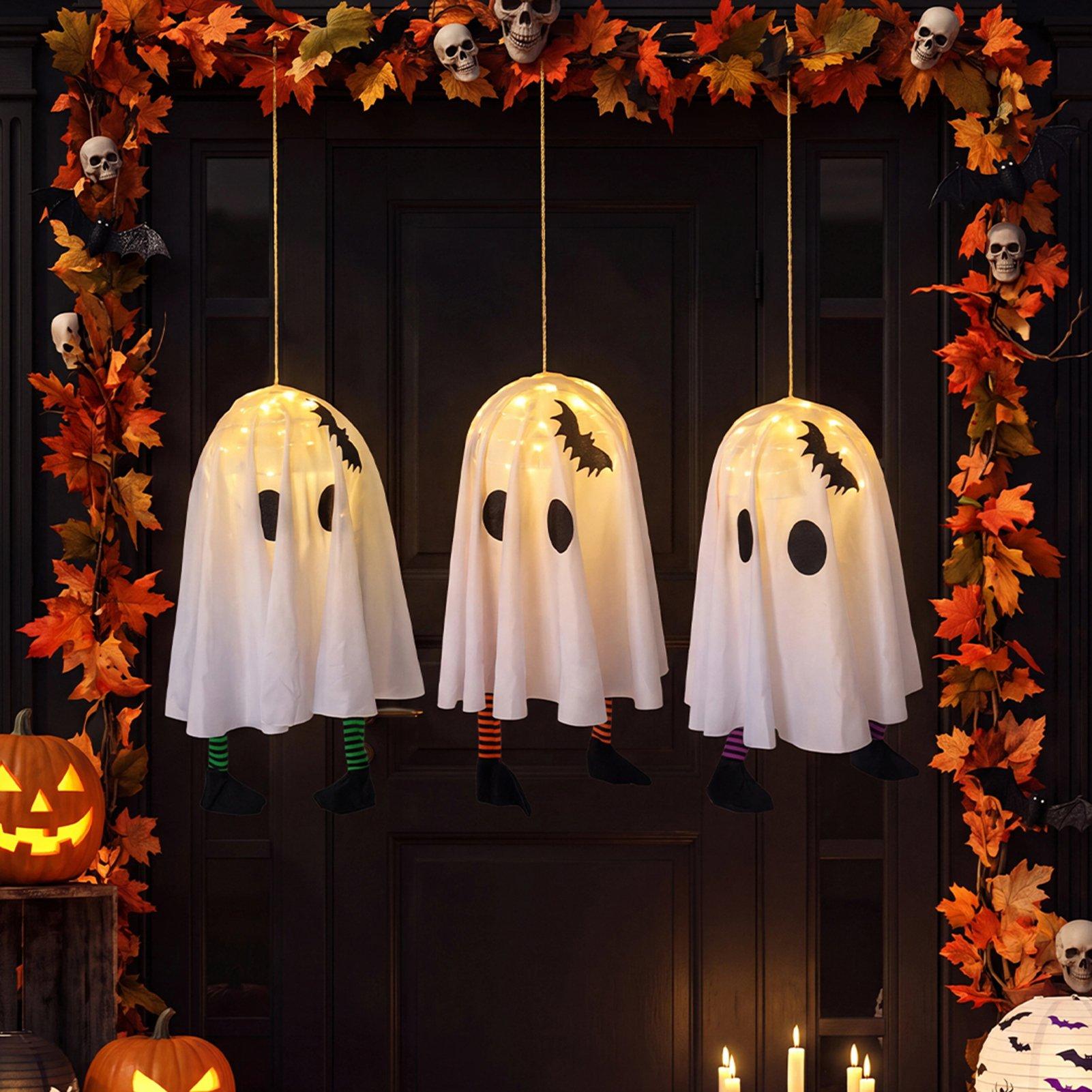 Multi - LIFE IDEAS - 3pcs Hanging Ghost Decorations with LED Lights - 1
