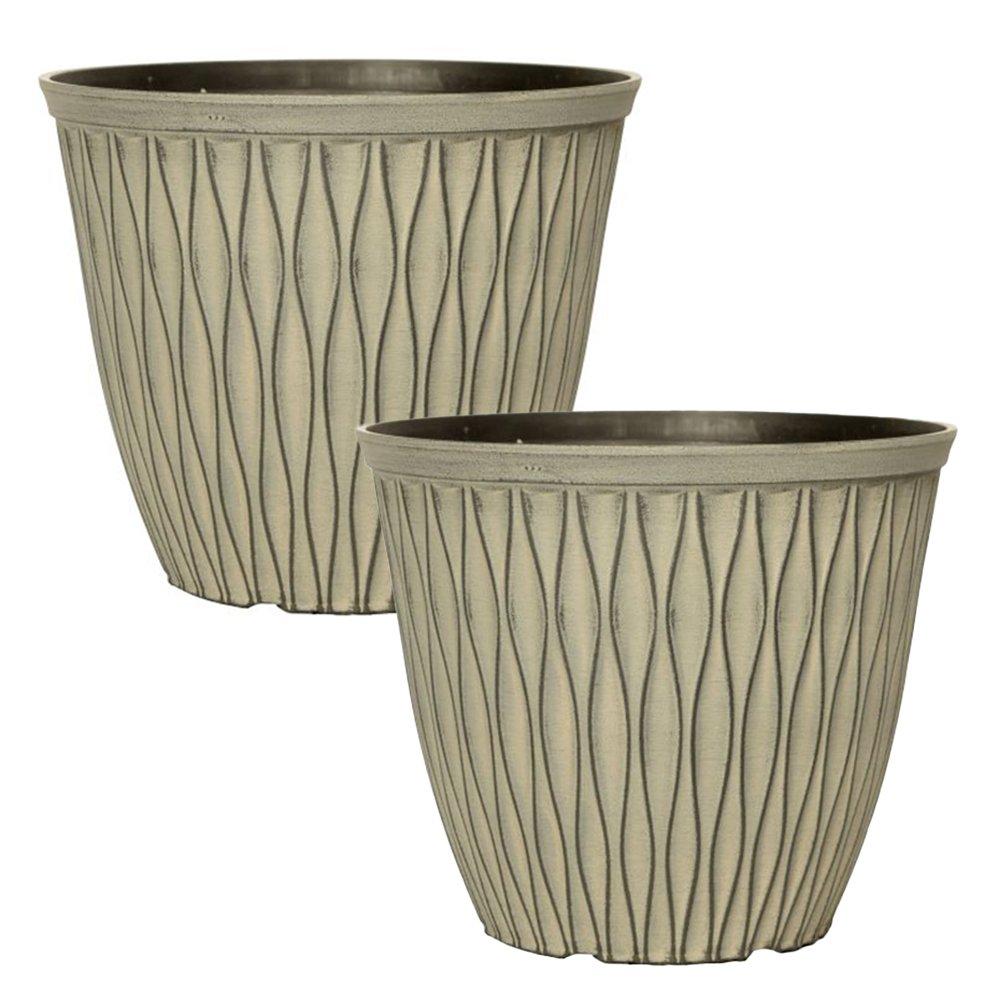 Yougarden  Pair Of Laval Planters (20Cm) - Ebony Grey - 17x20x20cm
