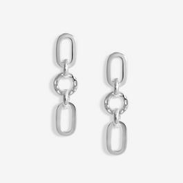 Simply Silver Sterling Silver 925 Textured Link Drop Earrings