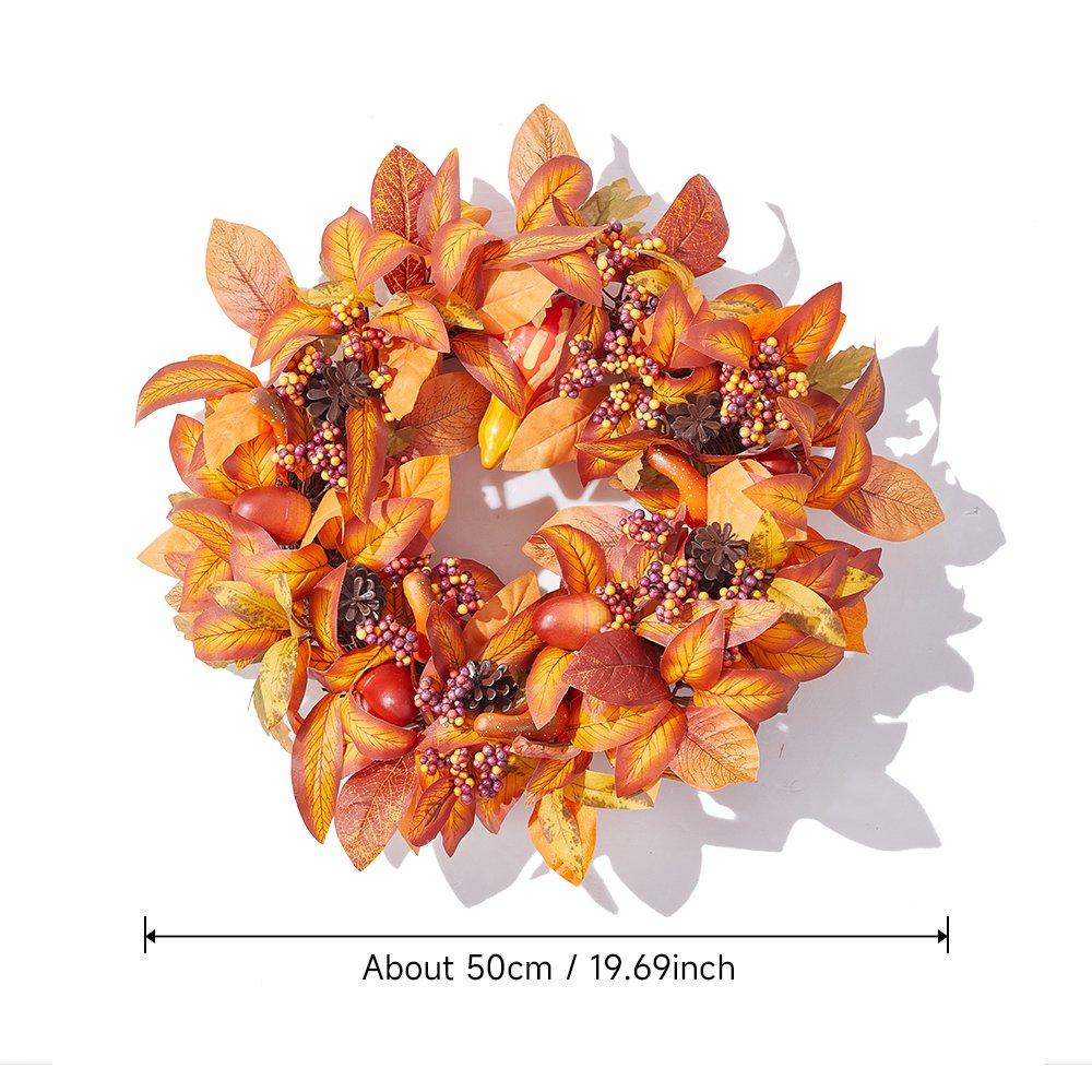 Orange - LIFE IDEAS - Halloween Maple Leaf Berry Wreath - 2