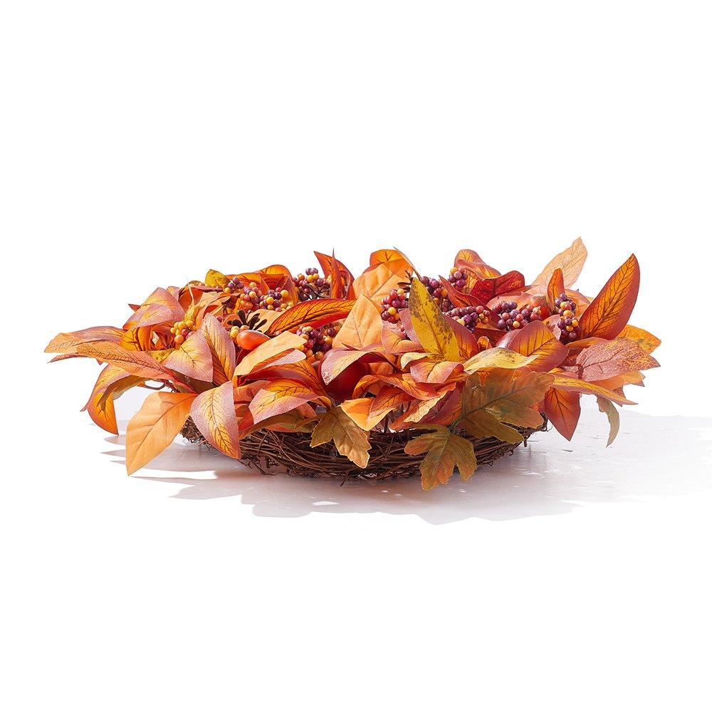 Orange - LIFE IDEAS - Halloween Maple Leaf Berry Wreath - 3