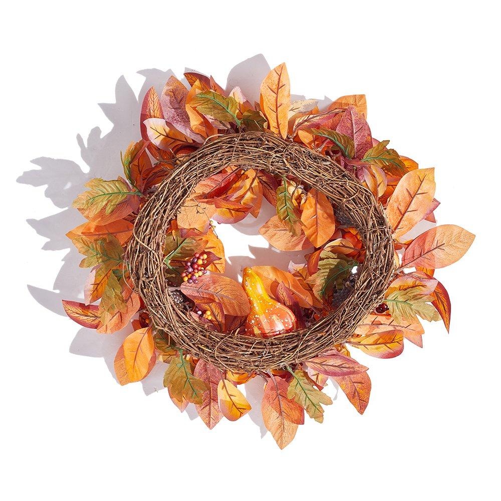 Orange - LIFE IDEAS - Halloween Maple Leaf Berry Wreath - 4