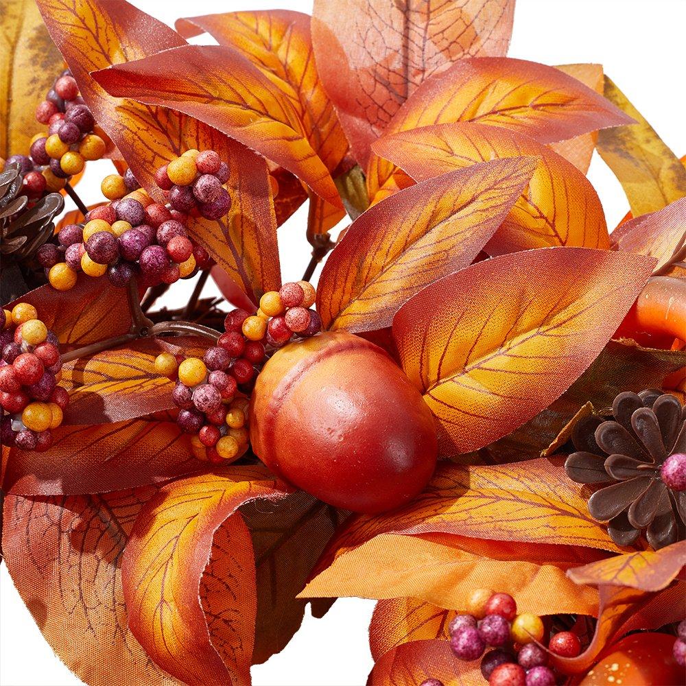 Orange - LIFE IDEAS - Halloween Maple Leaf Berry Wreath - 5
