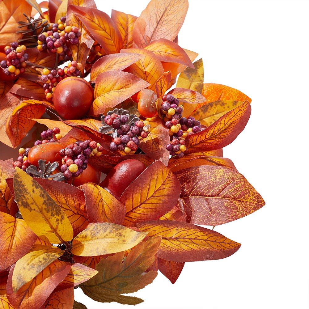 Orange - LIFE IDEAS - Halloween Maple Leaf Berry Wreath - 6