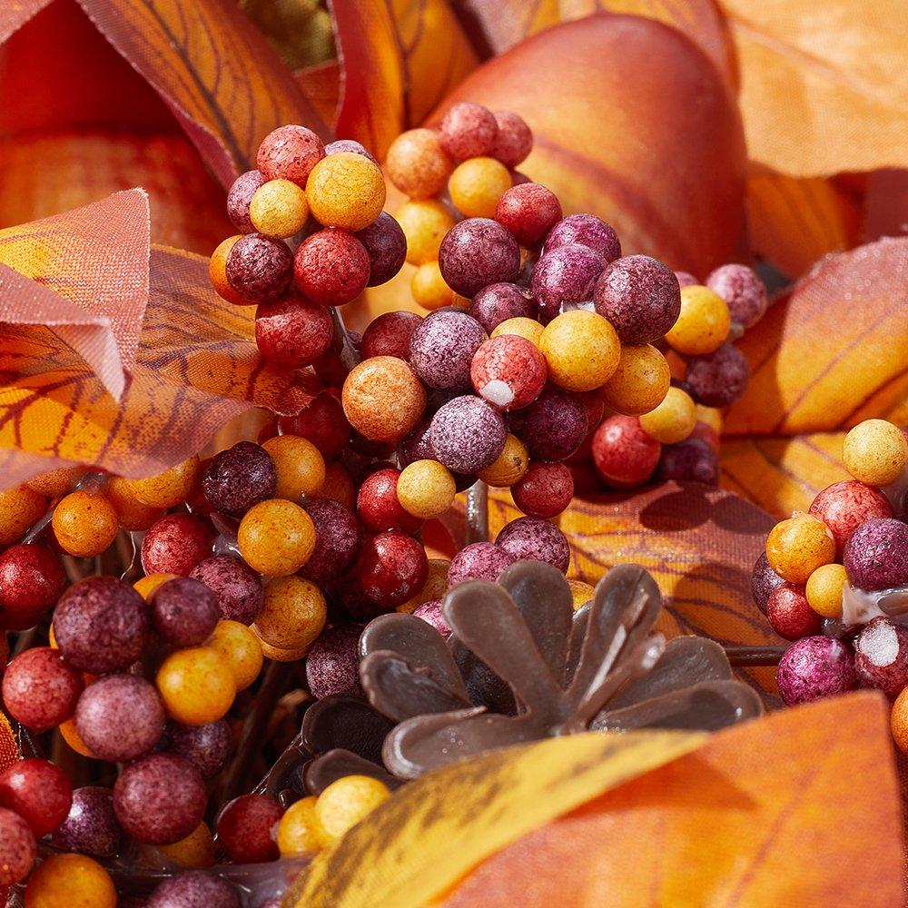 Orange - LIFE IDEAS - Halloween Maple Leaf Berry Wreath - 7