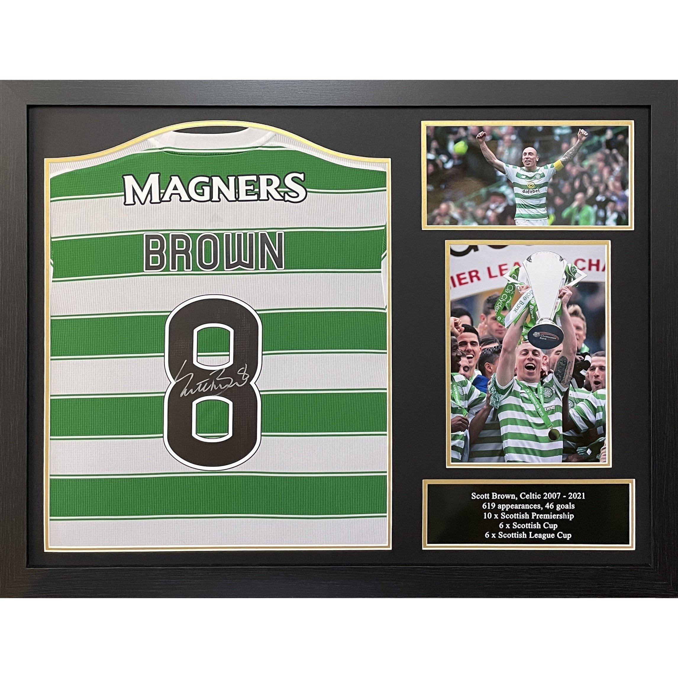 Green - AllStarSignings Ltd - Scott Brown signed & framed Glasgow Celtic shirt - 1