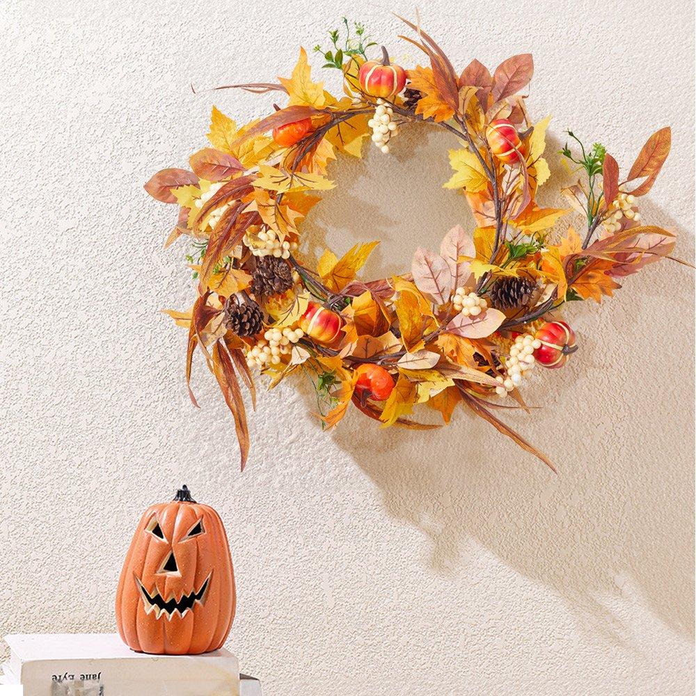 LIFE IDEAS Halloween Pumpkin Artificial Garland Decoration