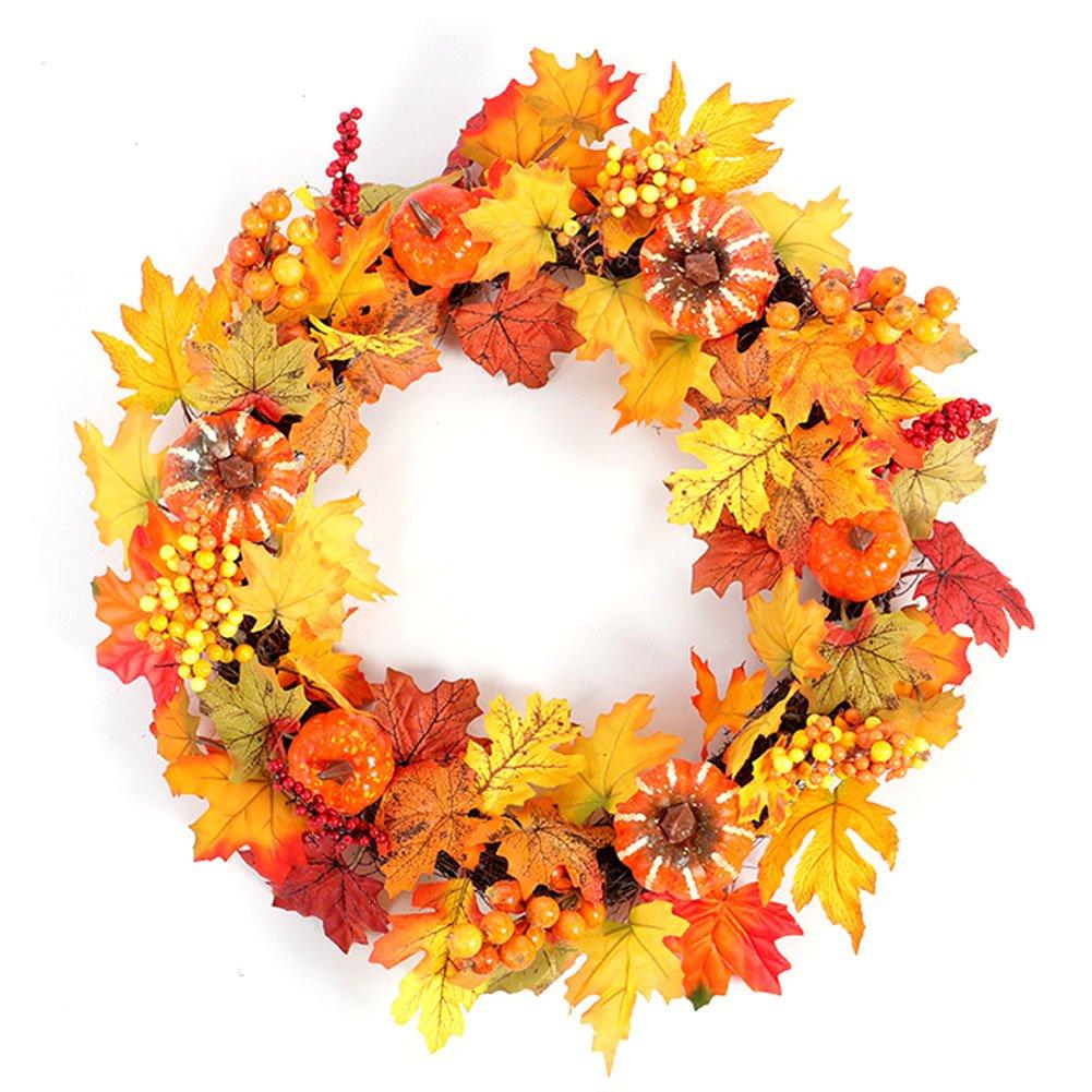 Orange - LIFE IDEAS - Maple Leaves Fall Door Wreath - 2
