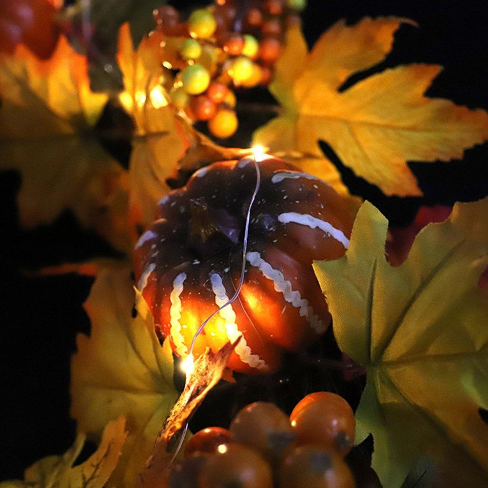 Orange - LIFE IDEAS - Maple Leaves Fall Door Wreath - 5