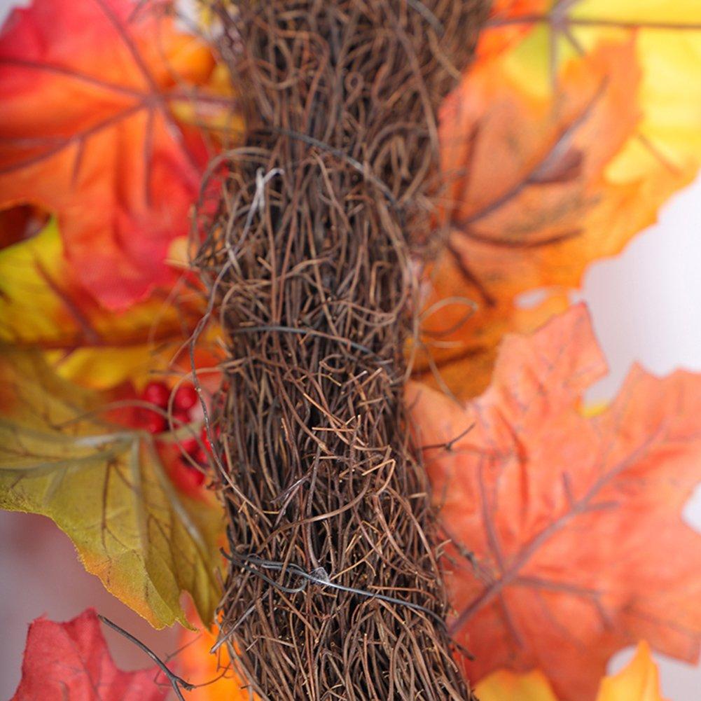 Orange - LIFE IDEAS - Maple Leaves Fall Door Wreath - 6