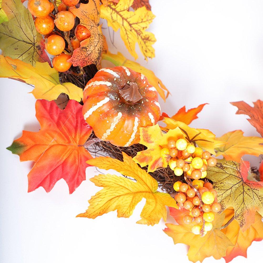 Orange - LIFE IDEAS - Maple Leaves Fall Door Wreath - 7