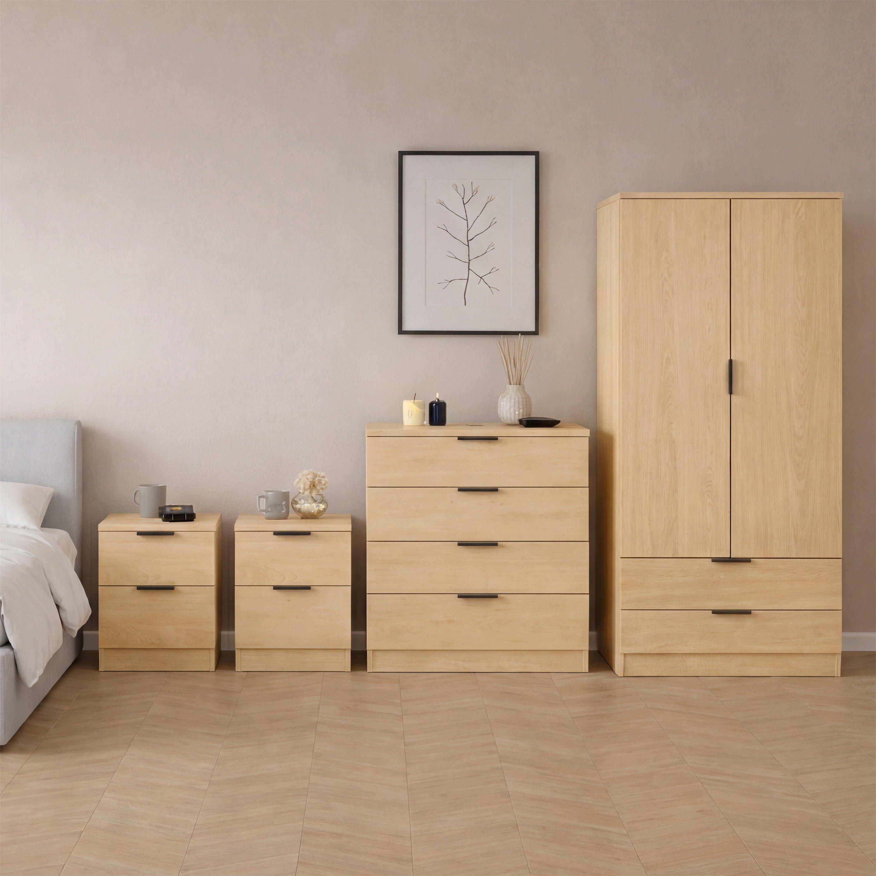 Pine - Lassic - Vida Designs Trega 4 Piece Bedroom Set 2 - 1