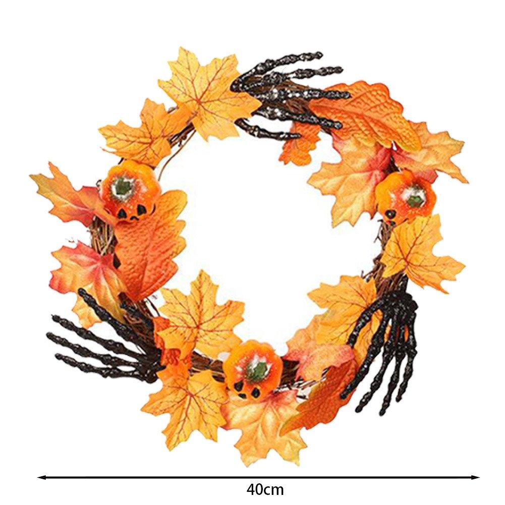 Orange - LIFE IDEAS - Halloween Pumpkin Wreath - 2